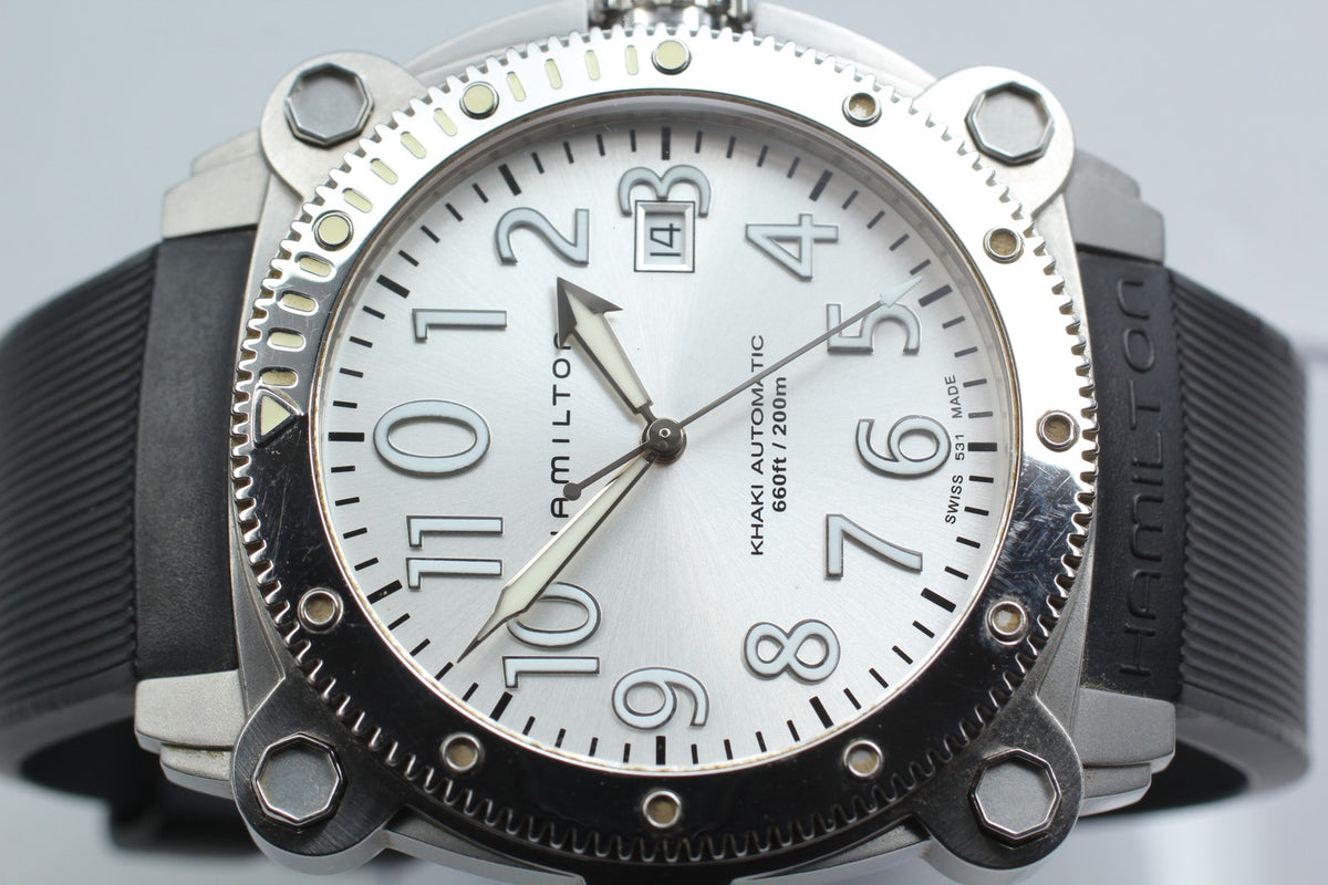 Hamilton Khaki Aviation H785550 Automat Silver Dial Date Men's Watch 42mm JAPAN