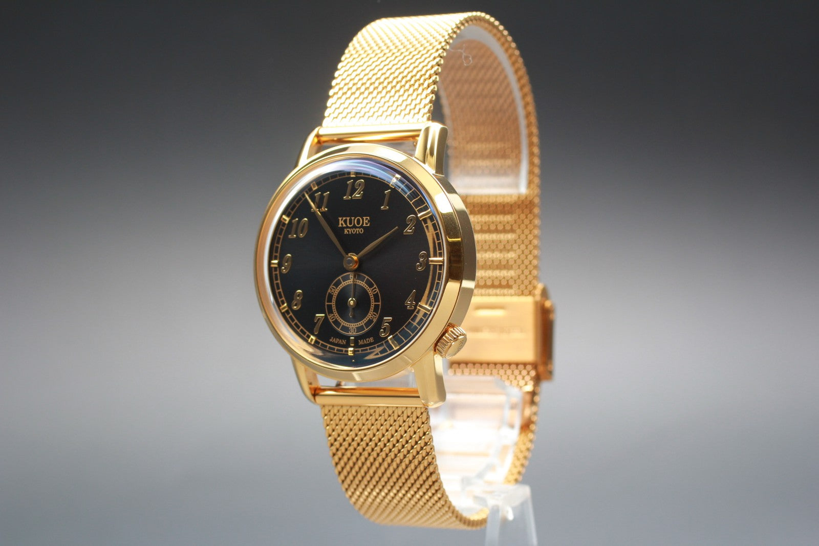 [N MINT Box] KUOE KYOTO OLD SMITH 90-007﻿ Gold Black Automatic Men's Watch JAPAN