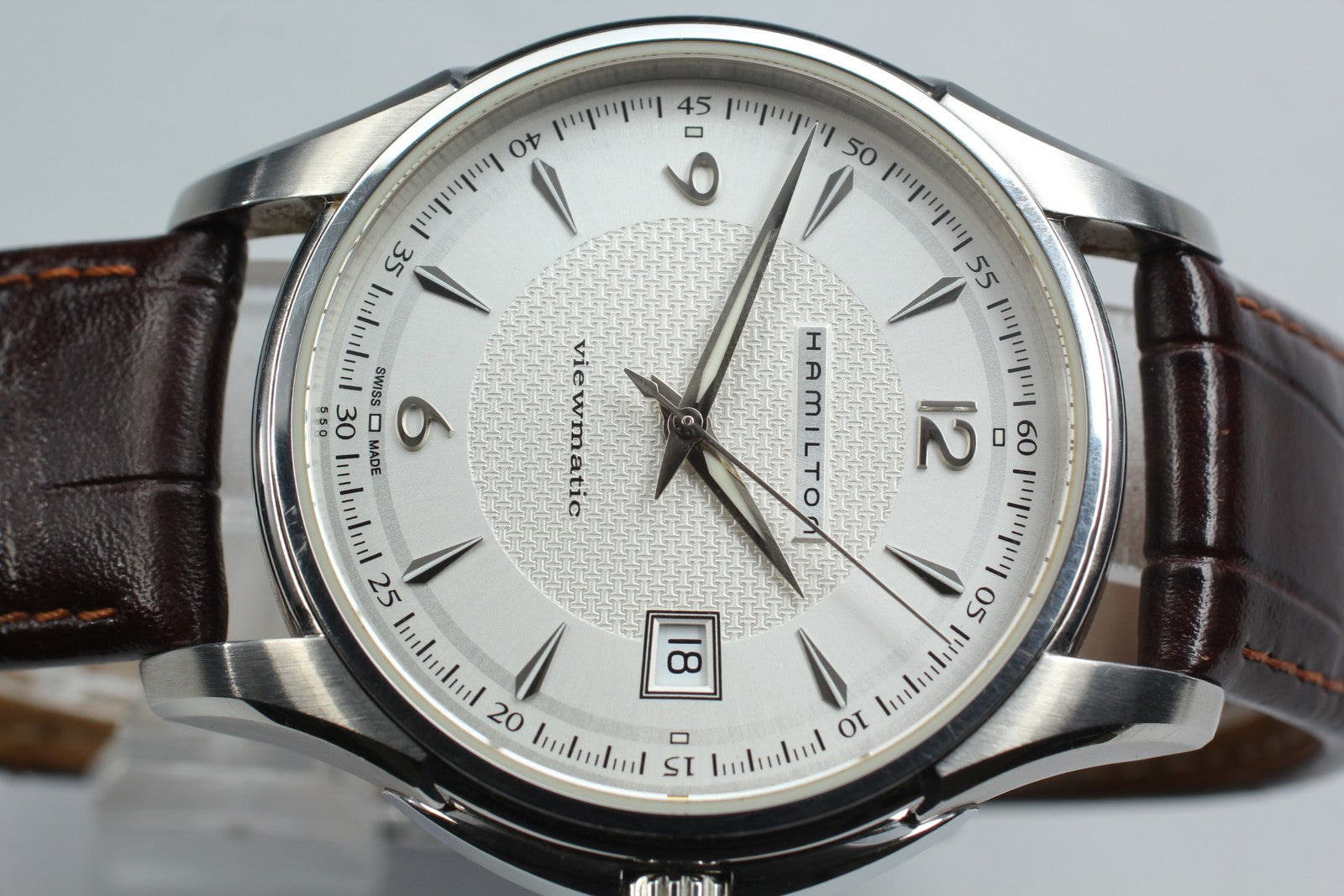 Hamilton Jazzmaster H325150 Silver Automatic Date Men's Watch 40mm JAPAN Box