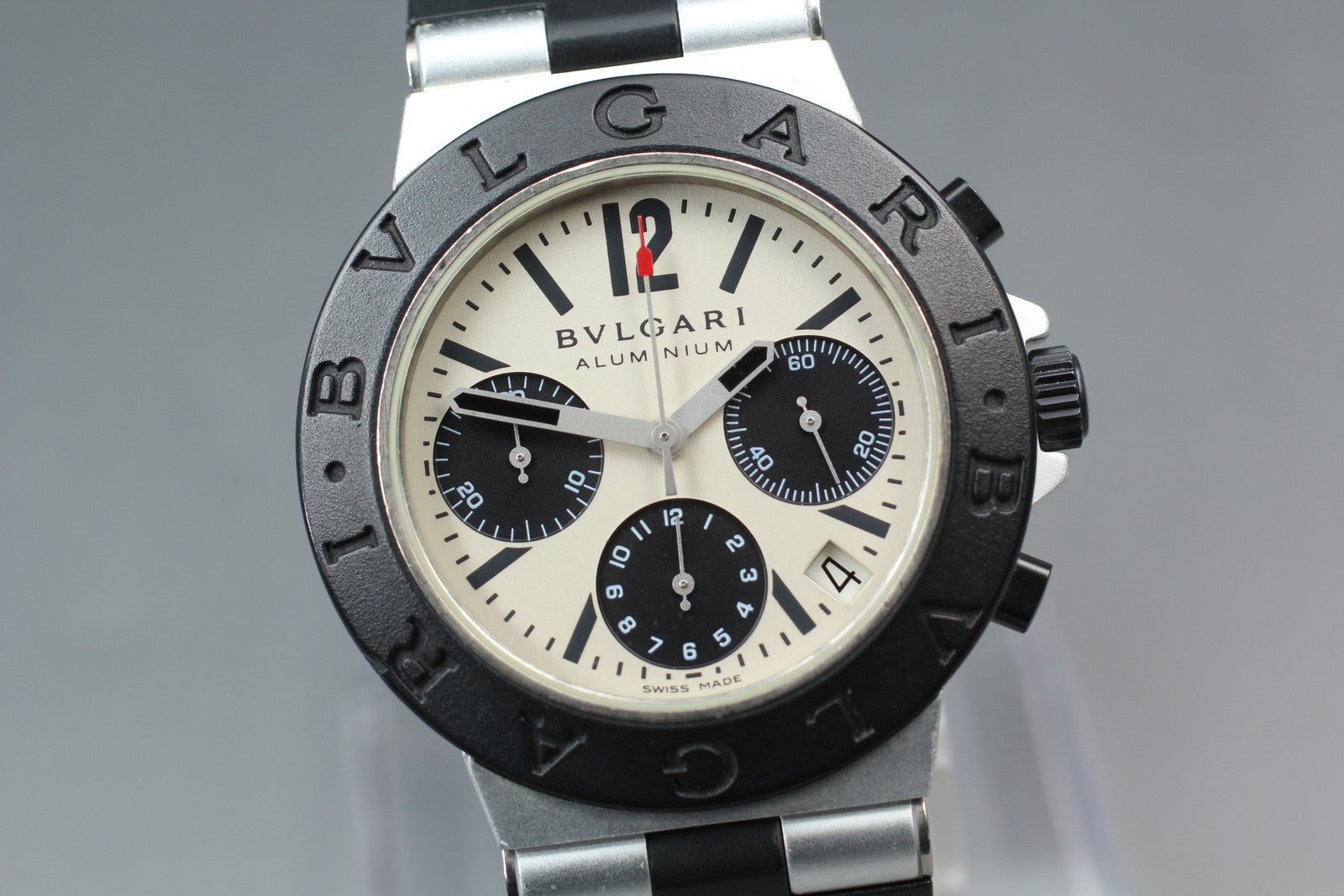 BVLGARI Aluminium AC38TA Automatic chronograph Date Men's Watch 38mm From JAPAN
