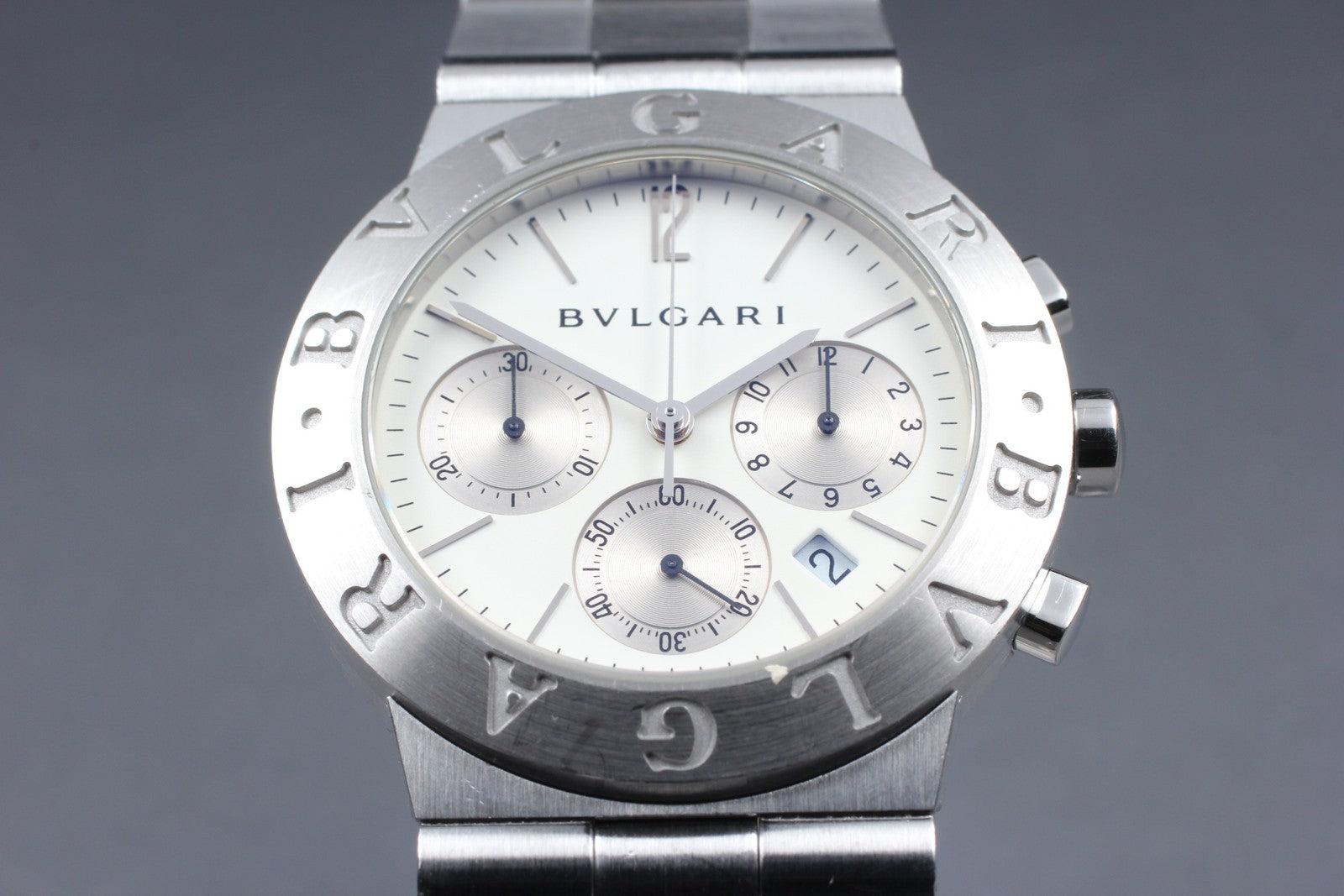 OH[Exc+5]Box BVLGARI Bvlgari Diagono CH35S White Quartz Men's Watch 36mm Japan