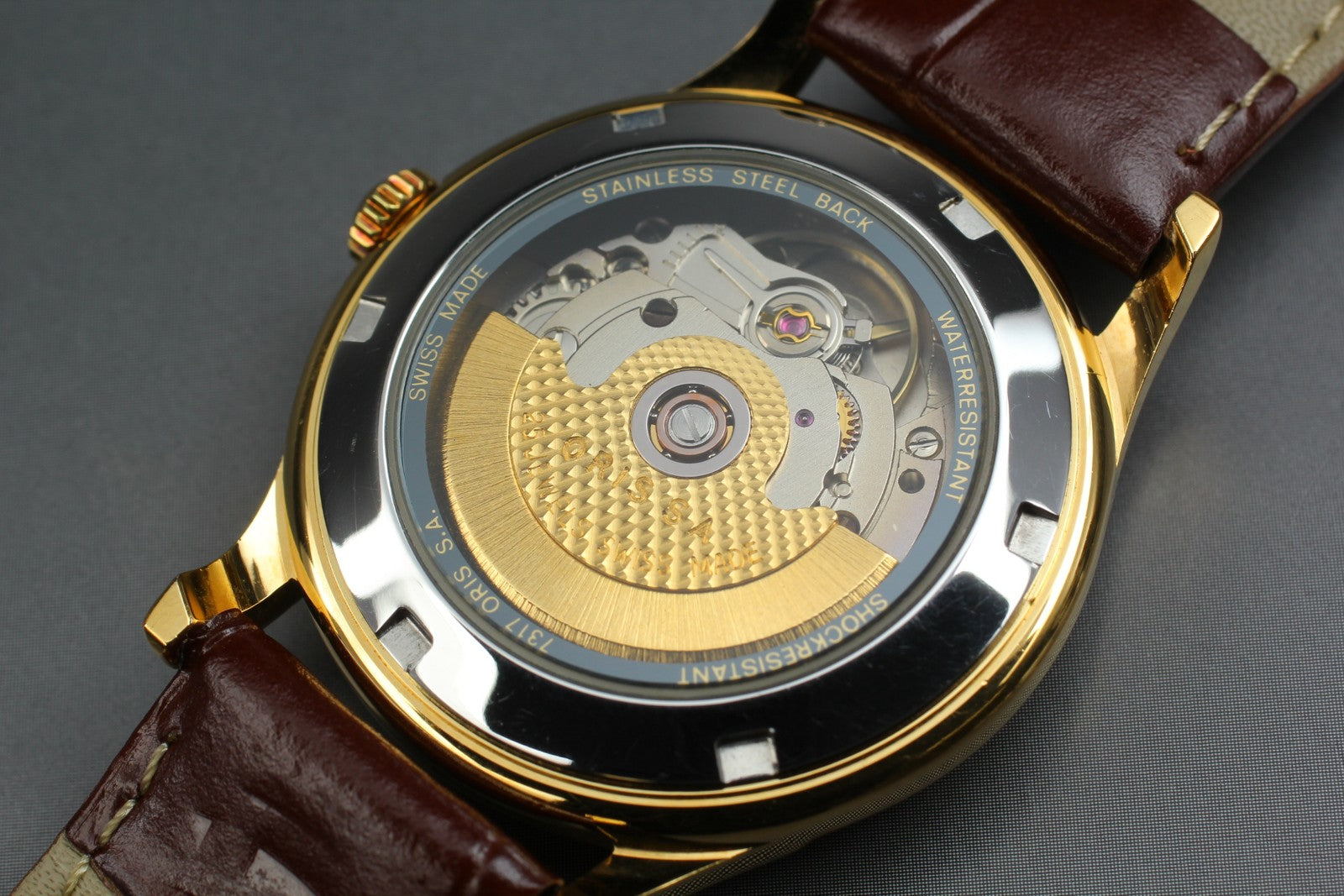 Vintage ORIS 7317 Automatic Date Gold Men's Watch 33mm JAPAN