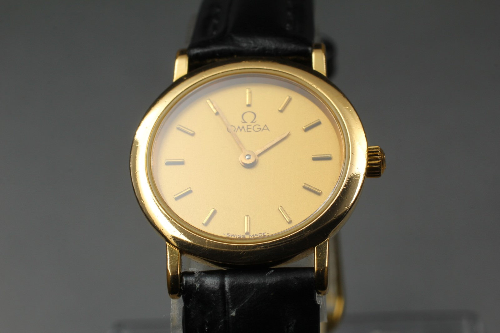Vintage[Exc+5] OMEGA De Ville Cal.1459 595.0097.2 22mm Gold Quartz Women's Watch