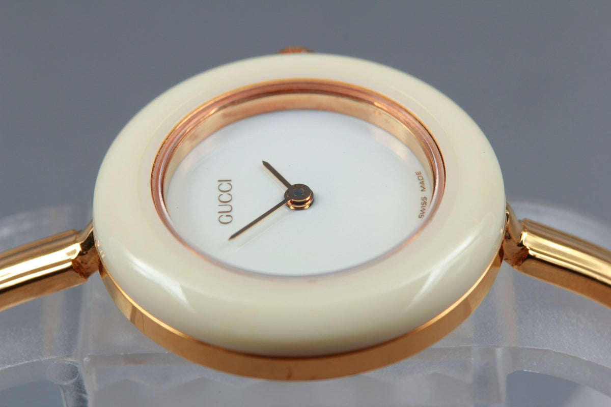 GUCCI Change Bezel 11/12.2 12Color Quartz Women's Watch 25mm Box New Batt JAPAN