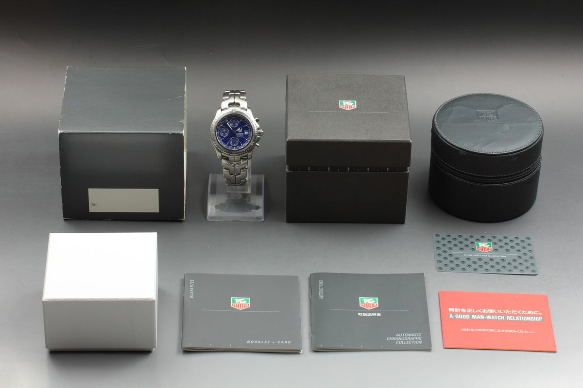 Tag Heuer Link Chronograph CT2110 Blue Dial Date 41m Automatic Men’s Watch [Box]