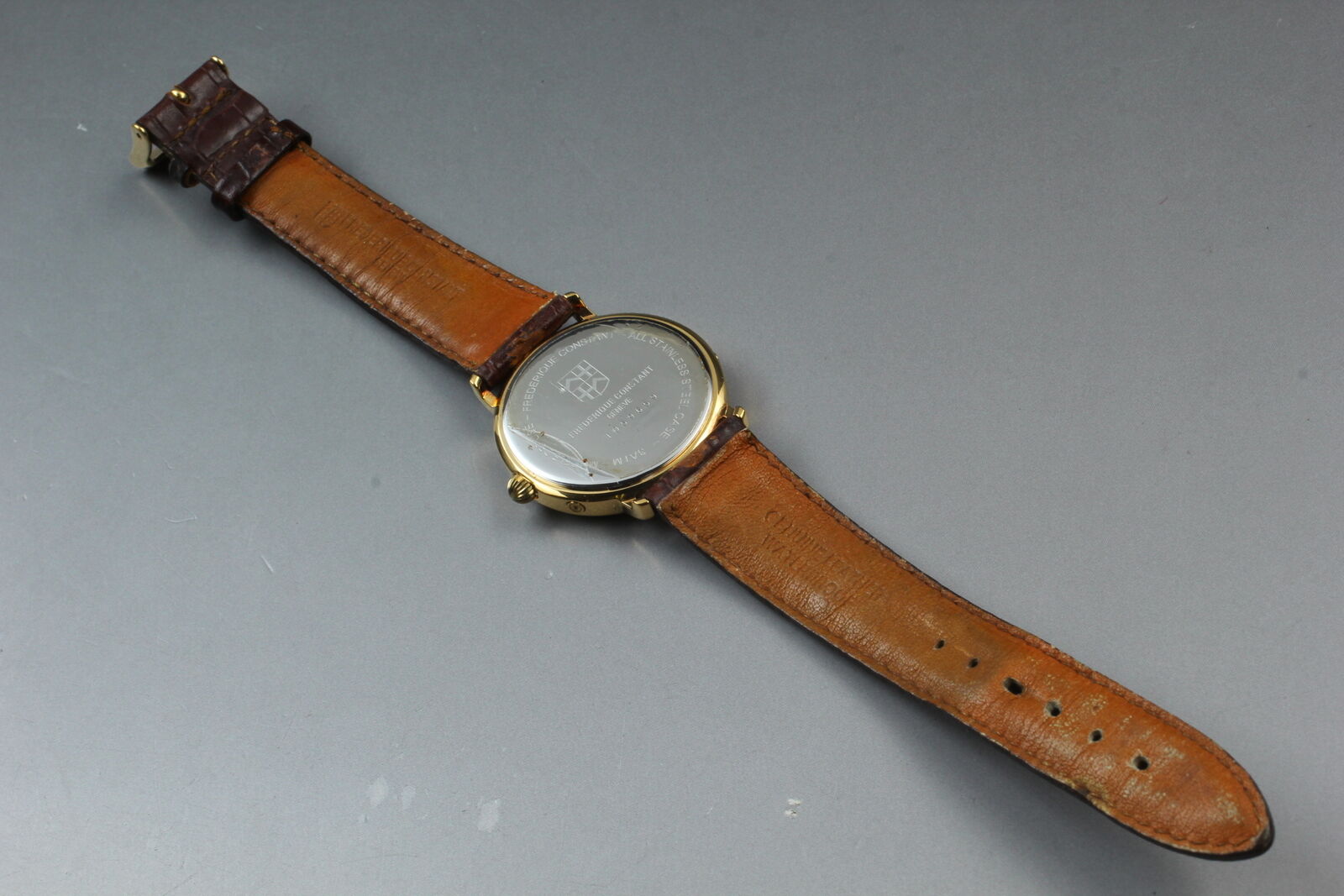 New Battery [Exc+5] Frederique Constant Moon Phase White Dial Men's Qz Watch JP