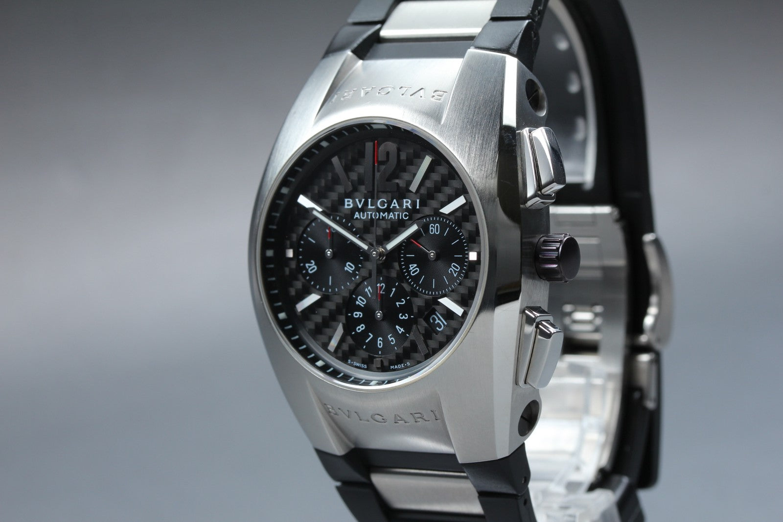 [Exc+5 Box] BVLGARI Ergon EG40SCH Black Chronograph 40mm Automatic Men's Watch