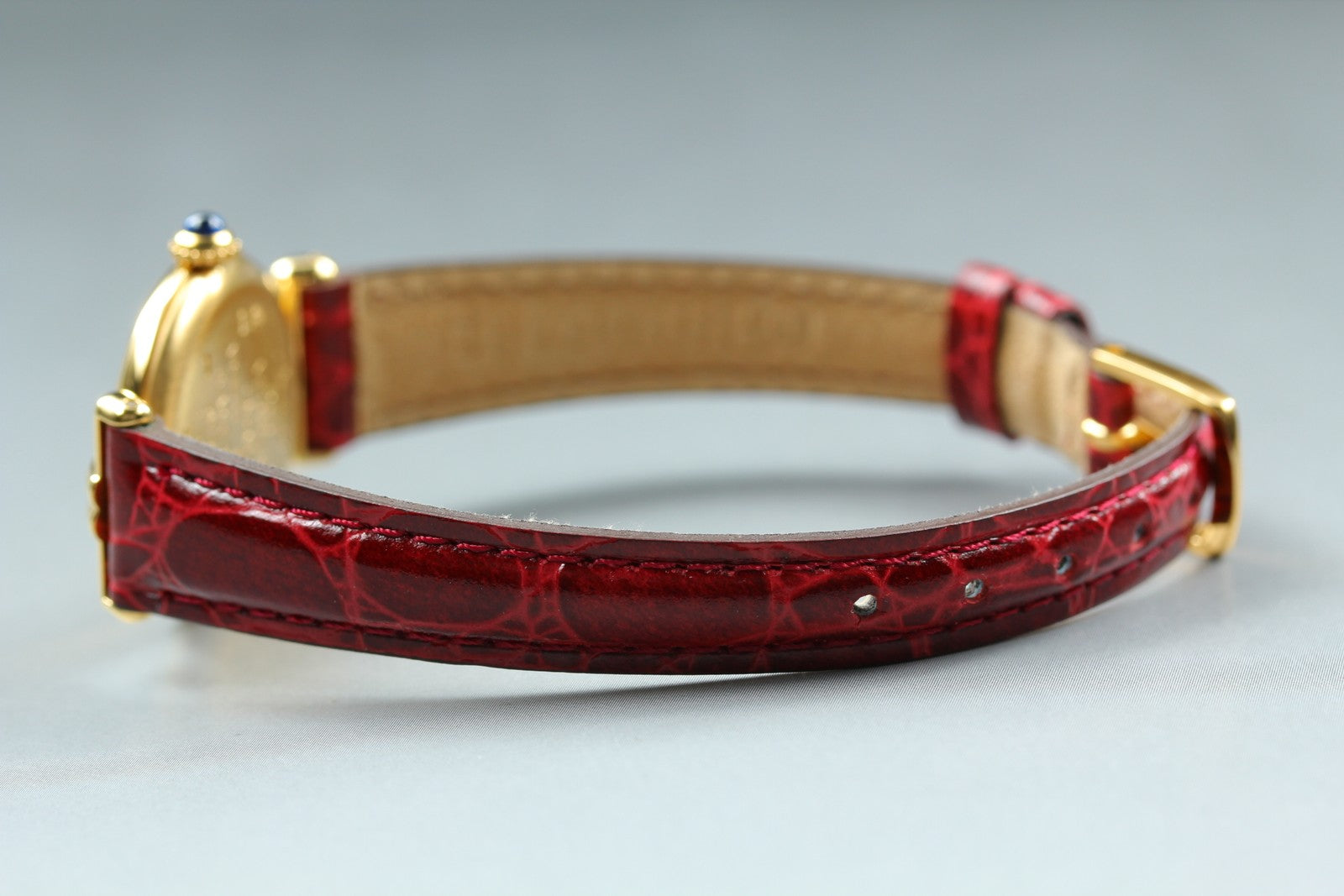 Vintage Cartier Must Colisee Vermeil 590002 Red Women's Quartz Watch [Pouch]
