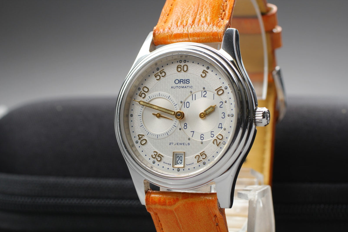 Vintage Oris Pointer 7403 Date Silver Dial Men's Automatic Watch 35mm JAPAN