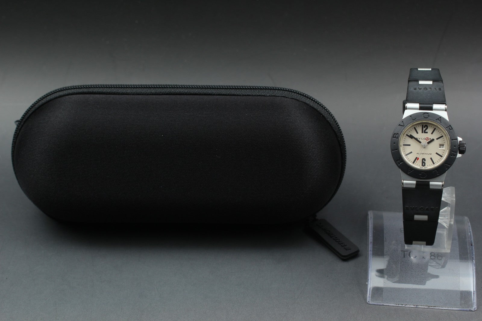 [Exc+5] BVLGARI Alminium AL29TA Silver Black 29mm Women's Quartz Watch JAPAN