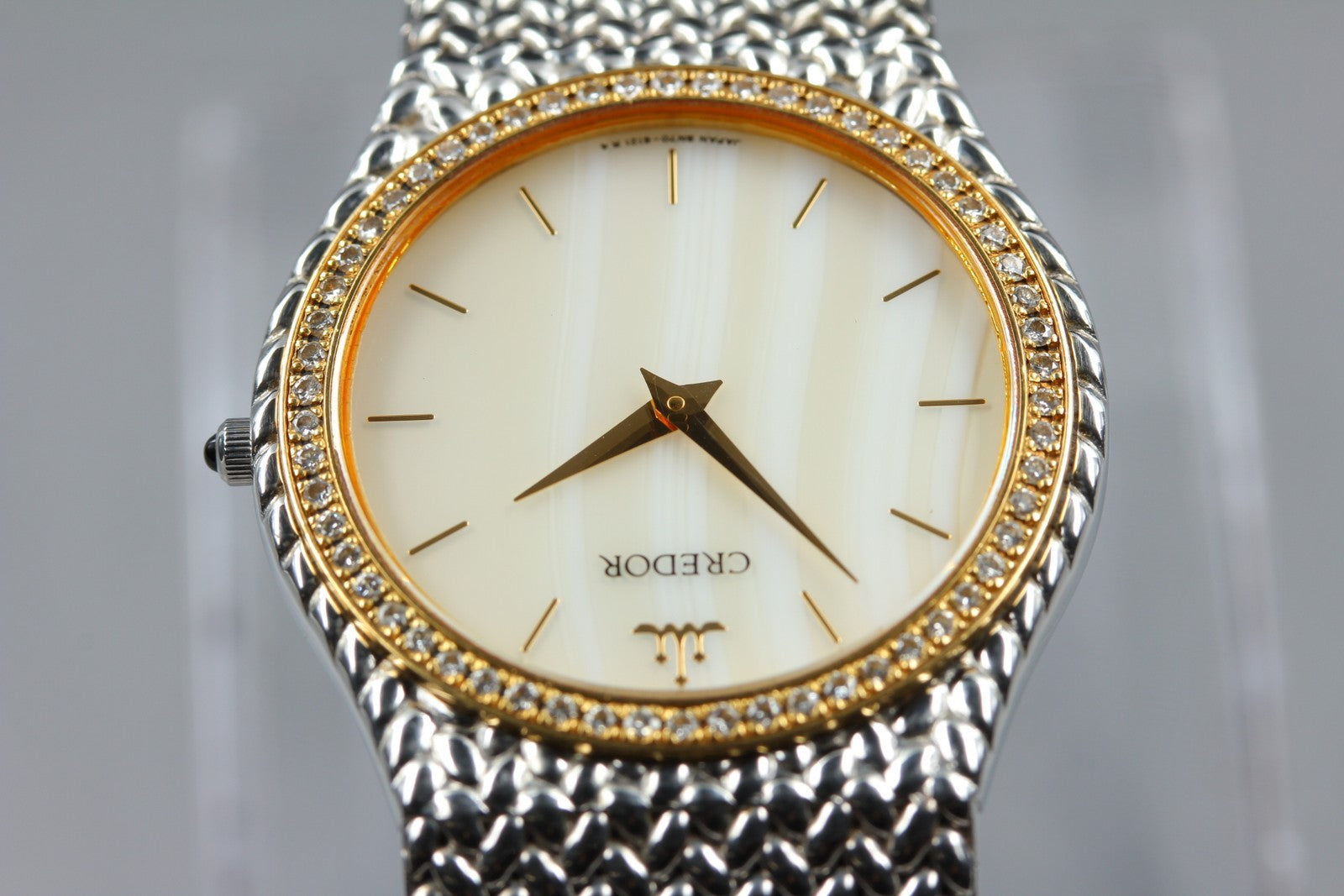 [Exc+5] SEIKO CREDOR 8N70-6140 31mm Diamond Unisex Quartz Watch From JAPAN