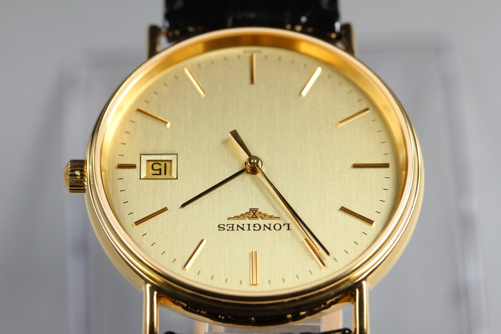 [Near MINT-] LONGINES Grand Classic L4.720.2 Gold Black 32mm Quartz Men's Watch