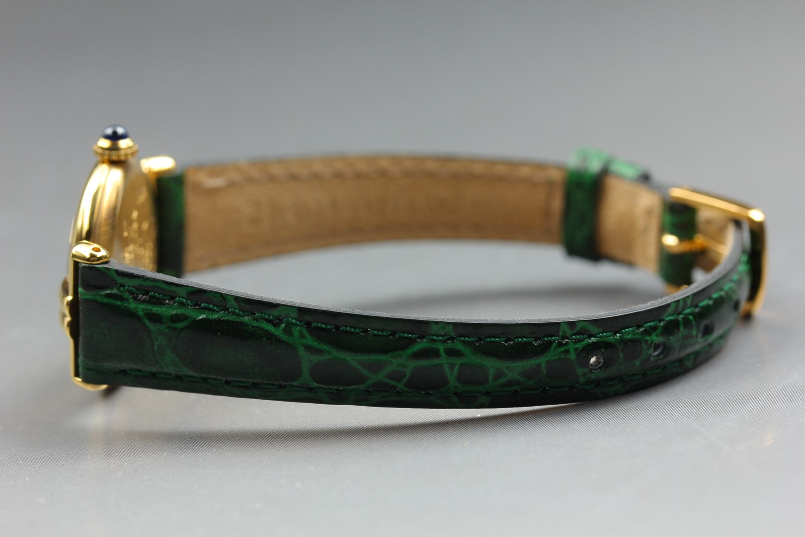 Cartier Must Colisee Vermeil 590002 Green Gold Womens Quartz Watch Vintage [Box]