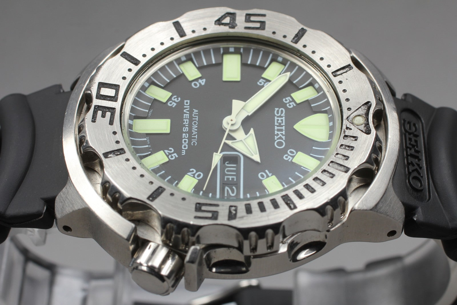 [Exc+5]Box SEIKO 7S26-0350 SKX779 Divers Black Monster Automatic Men's Watch JP