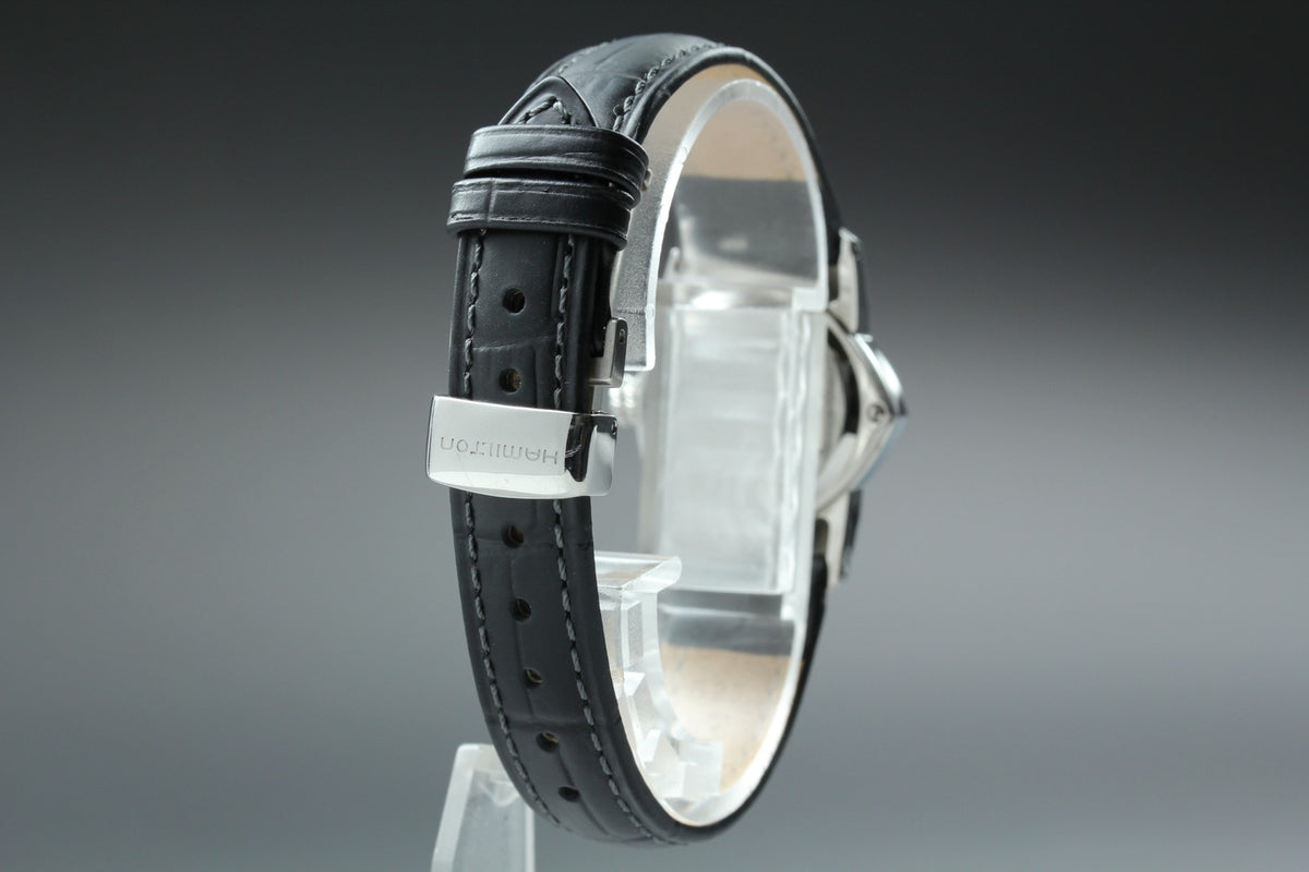 [Exc+5] New Batt HAMILTON Ventura H242112 Quartz Black Women's Watch 24mm JAPAN