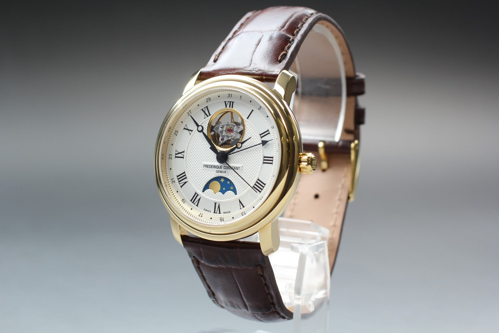 [Near MINT- Box] Frederique Constant FC-330/335X4P4/5/6 Moon Phase AT Mens Watch