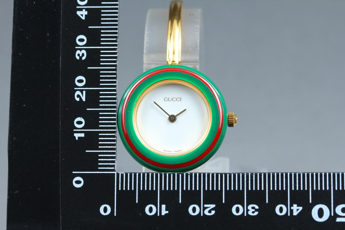 New Batt Gucci Change Bezel 11/12.2 12Color Women's White Quartz Watch JAPAN Box