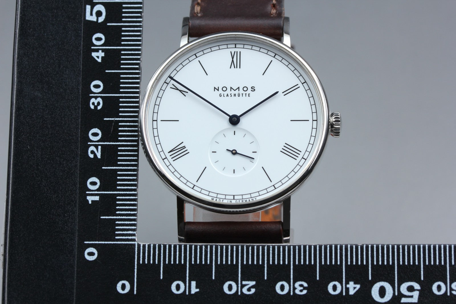 NOMOS GLASHÜTTE Ludwig 38 Small Second Manual Wind White Brown Men's Watch [Box]