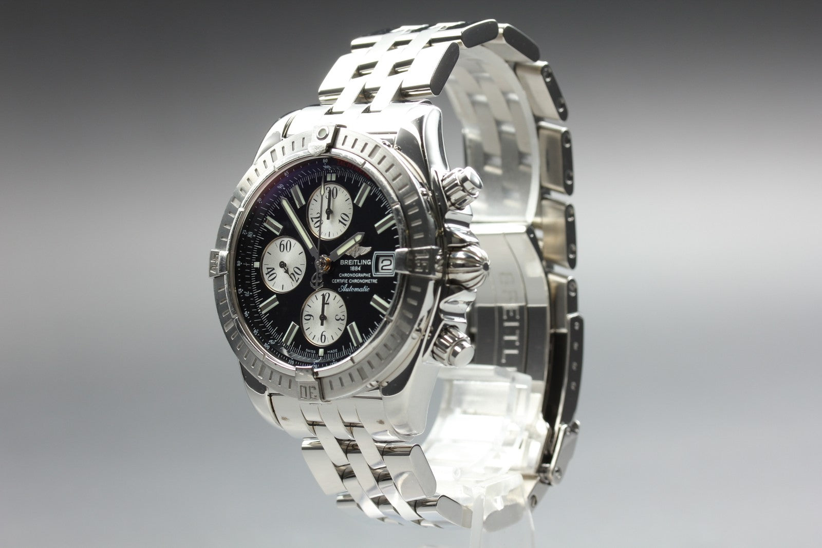 BREITLING Chronomat Evolution A13356 Chronograph Black AT 42mm Men's Watch [Box]