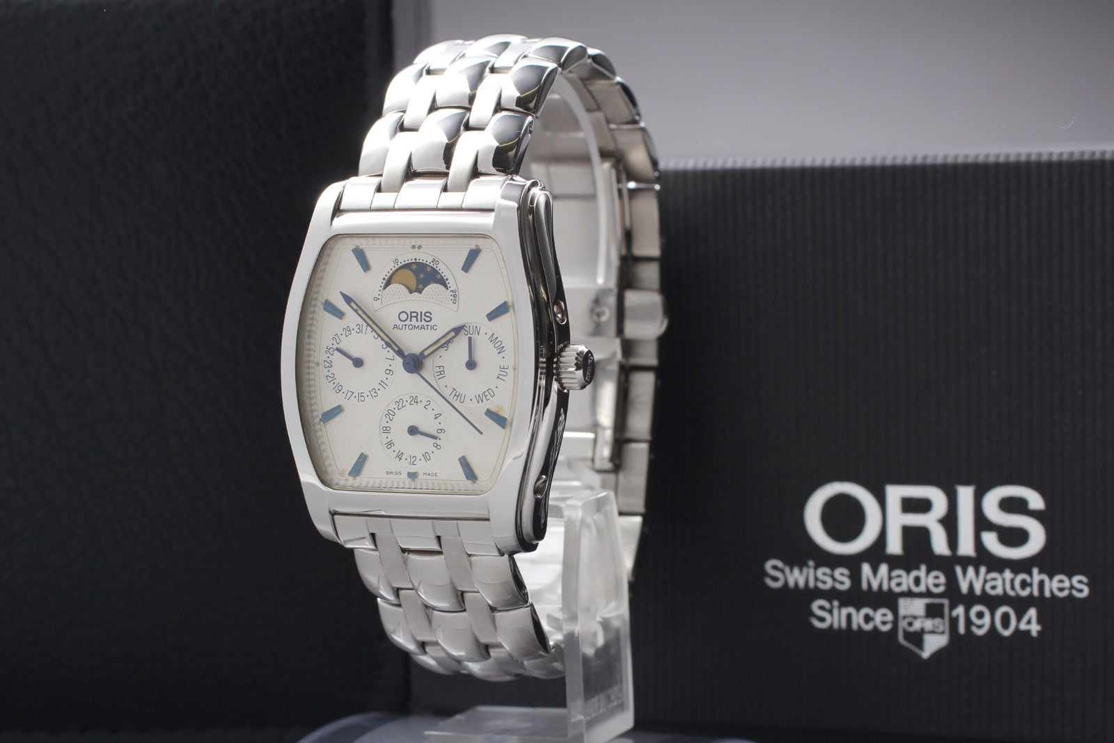 [Exc+5]Box ORIS 7488 Moonphase White Dial Boys Automatic Watch From JAPAN