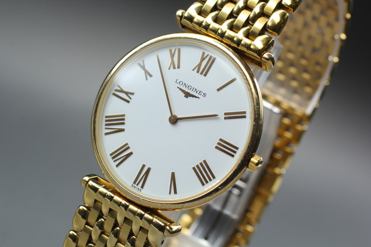 Vintage LONGINES La Grand Classique L4.635.2 Quartz White Men’s Watch 33mm JAPAN