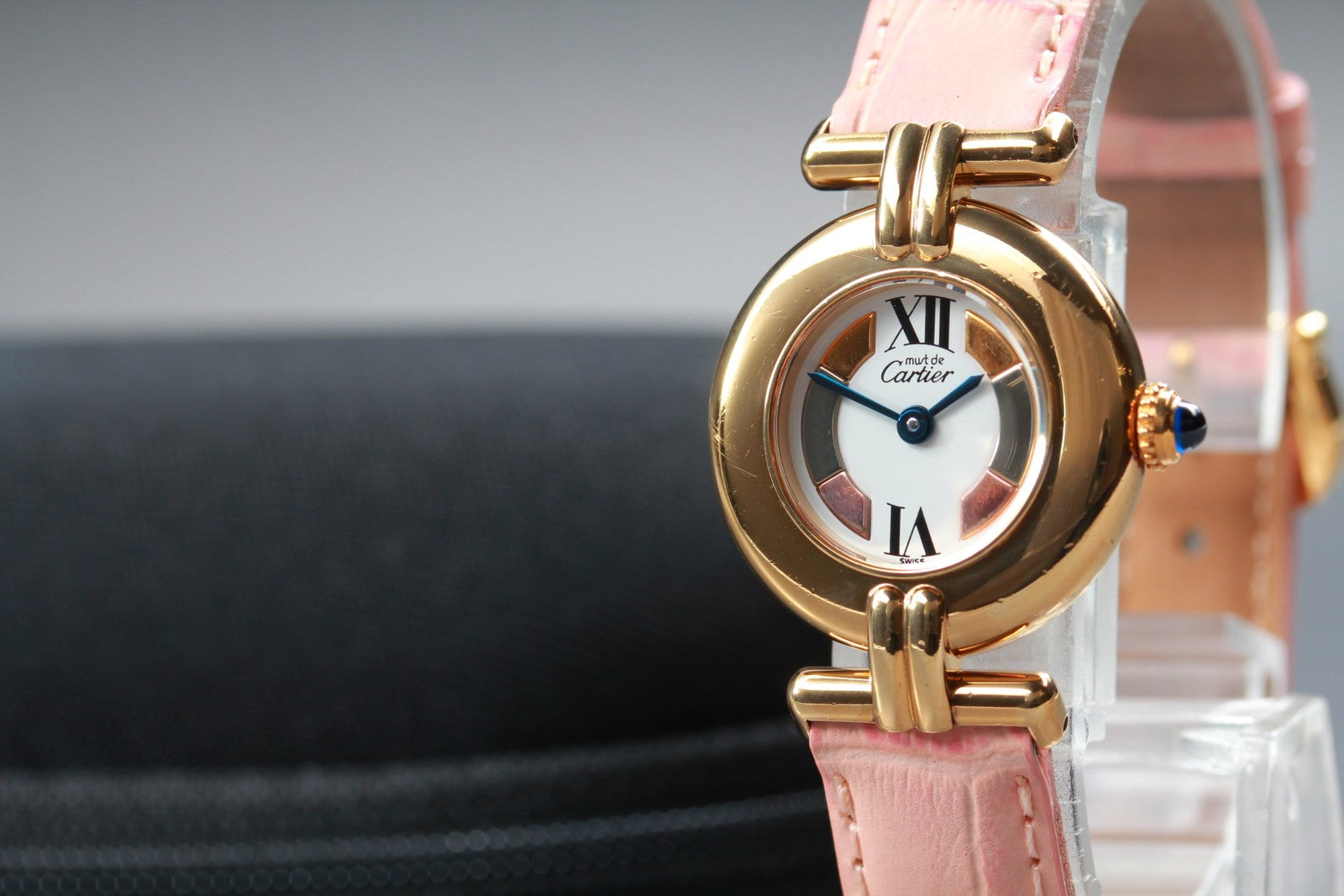 Vintage [Exc+5] Cartier Must Colisee Vermeil 590002 Gold Pink Women's Qz Watch