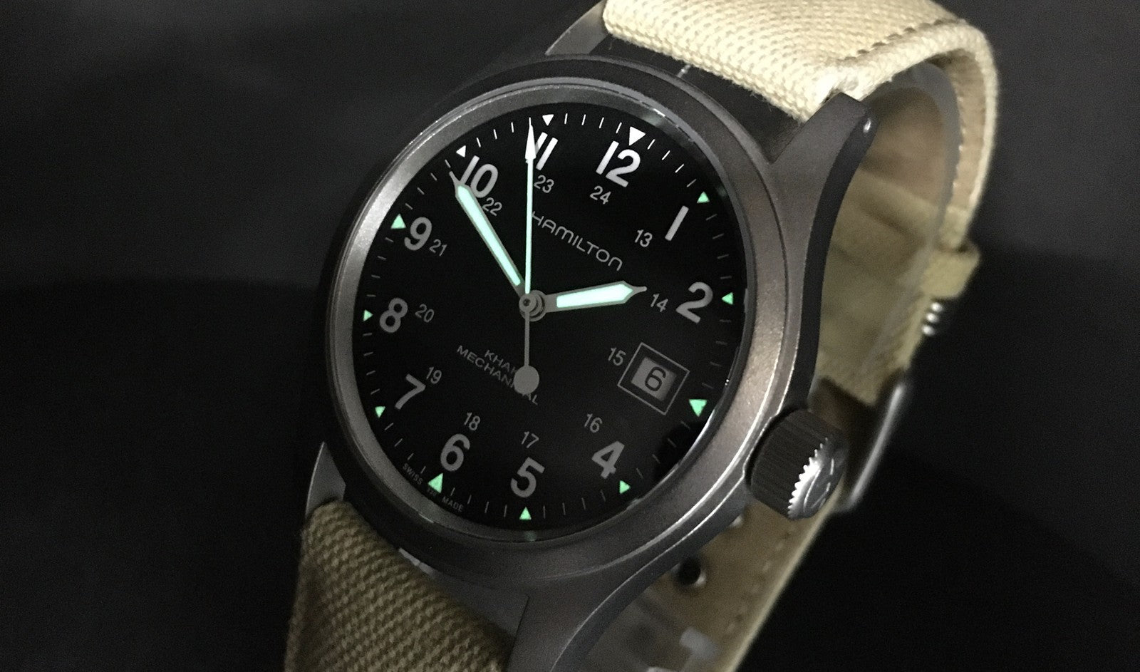 [w/ Box] Hamilton Khaki Field Mechanical H694390 38mm Manual Black Men's Watch