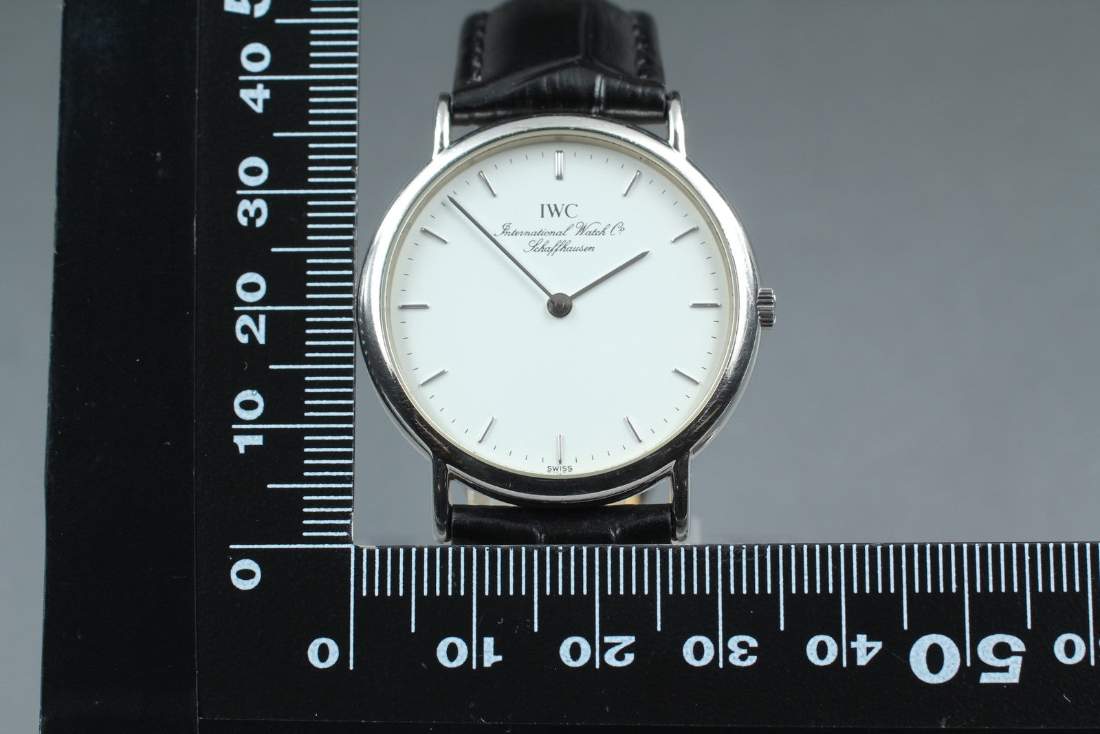[Exc+5] IWC Portofino 3331 Cal.22105 33mm White Dial Black Quartz Men's Watch