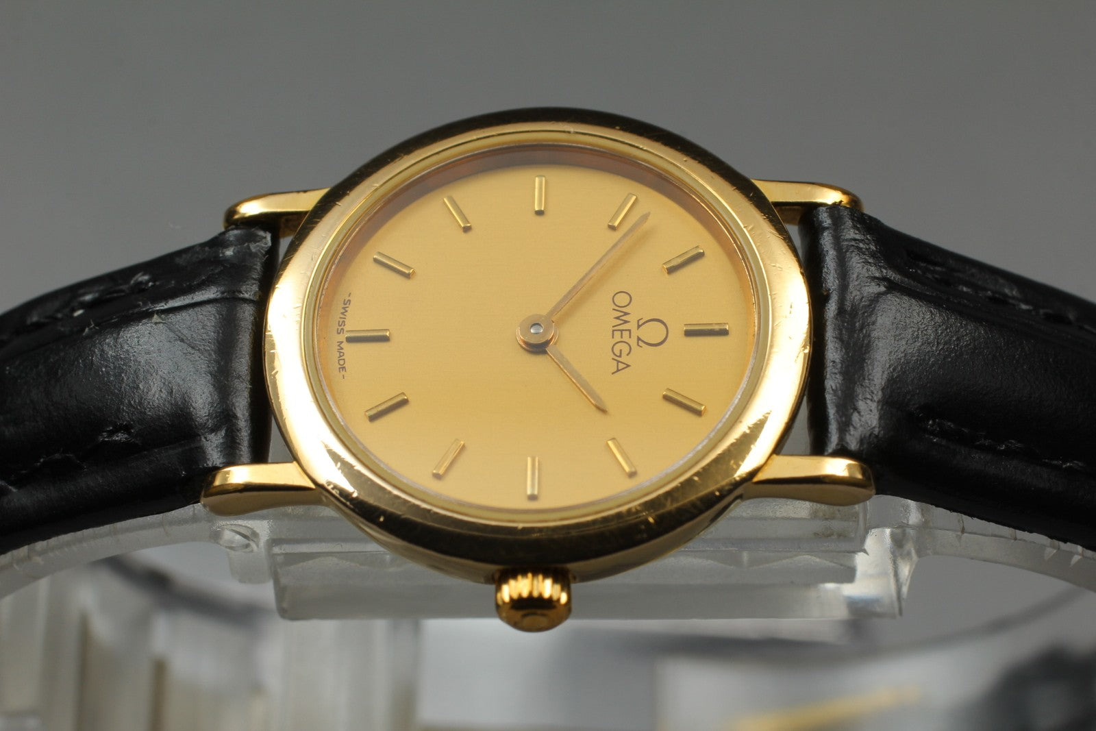 Vintage[Exc+5] OMEGA De Ville Cal.1459 595.0097.2 22mm Gold Quartz Women's Watch