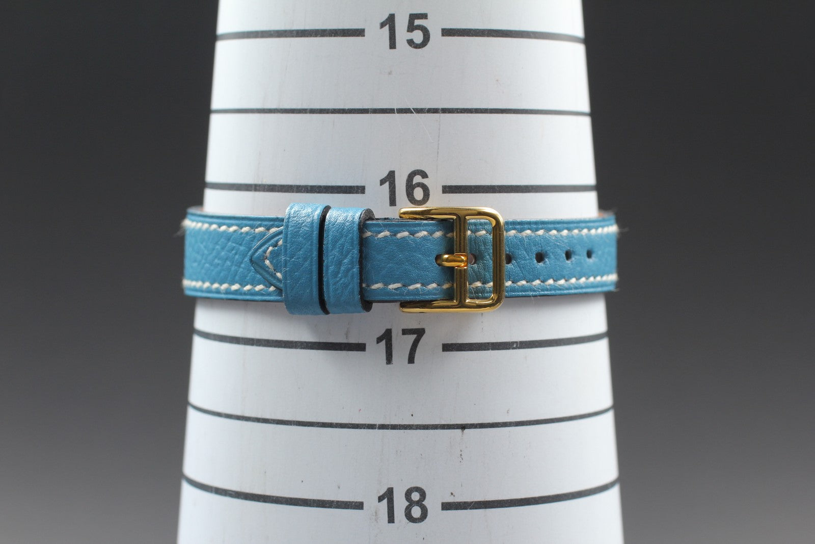 Vintage [Exc+5 Box] HERMES Meteor Gold Blue "C " 24mm Woman's Watch Quartz