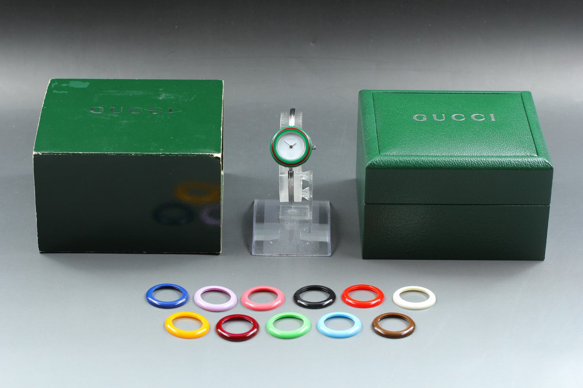 [Overhauled] Gucci Change Bezel 11/12.2L 12 Colors Silver Women's Watch Box