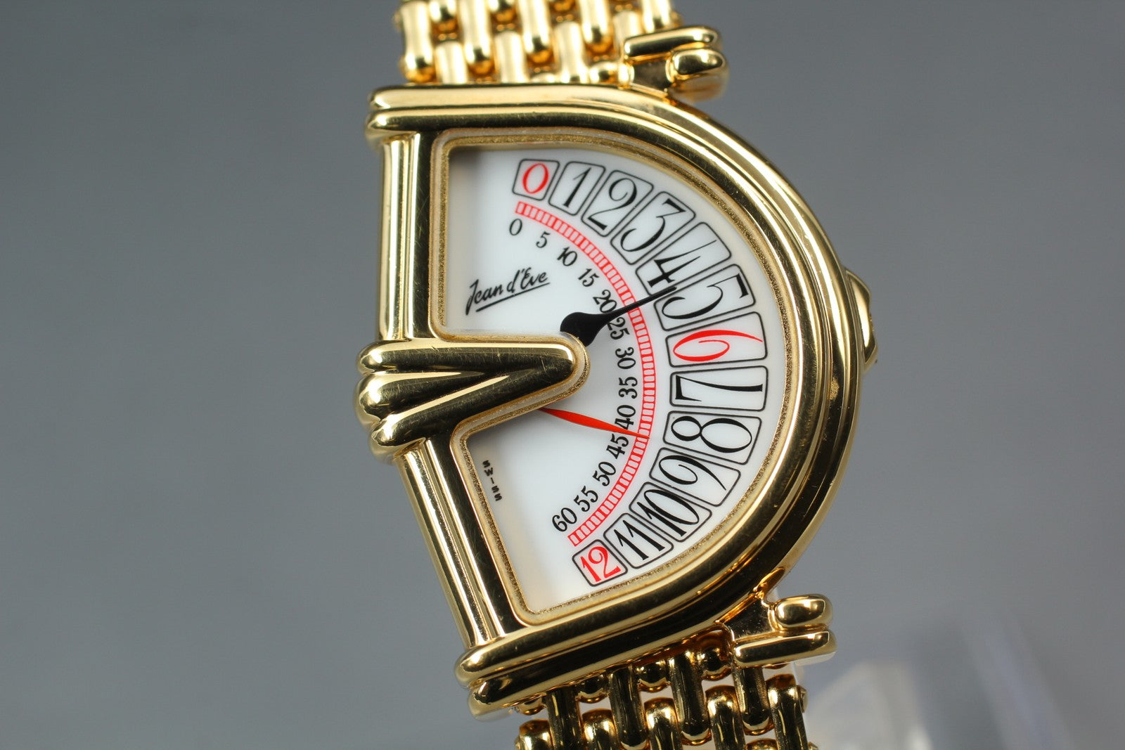 Vintage Jean d'eve Sectora Gold 25mm White Dial Women's Quartz Watch JAPAN