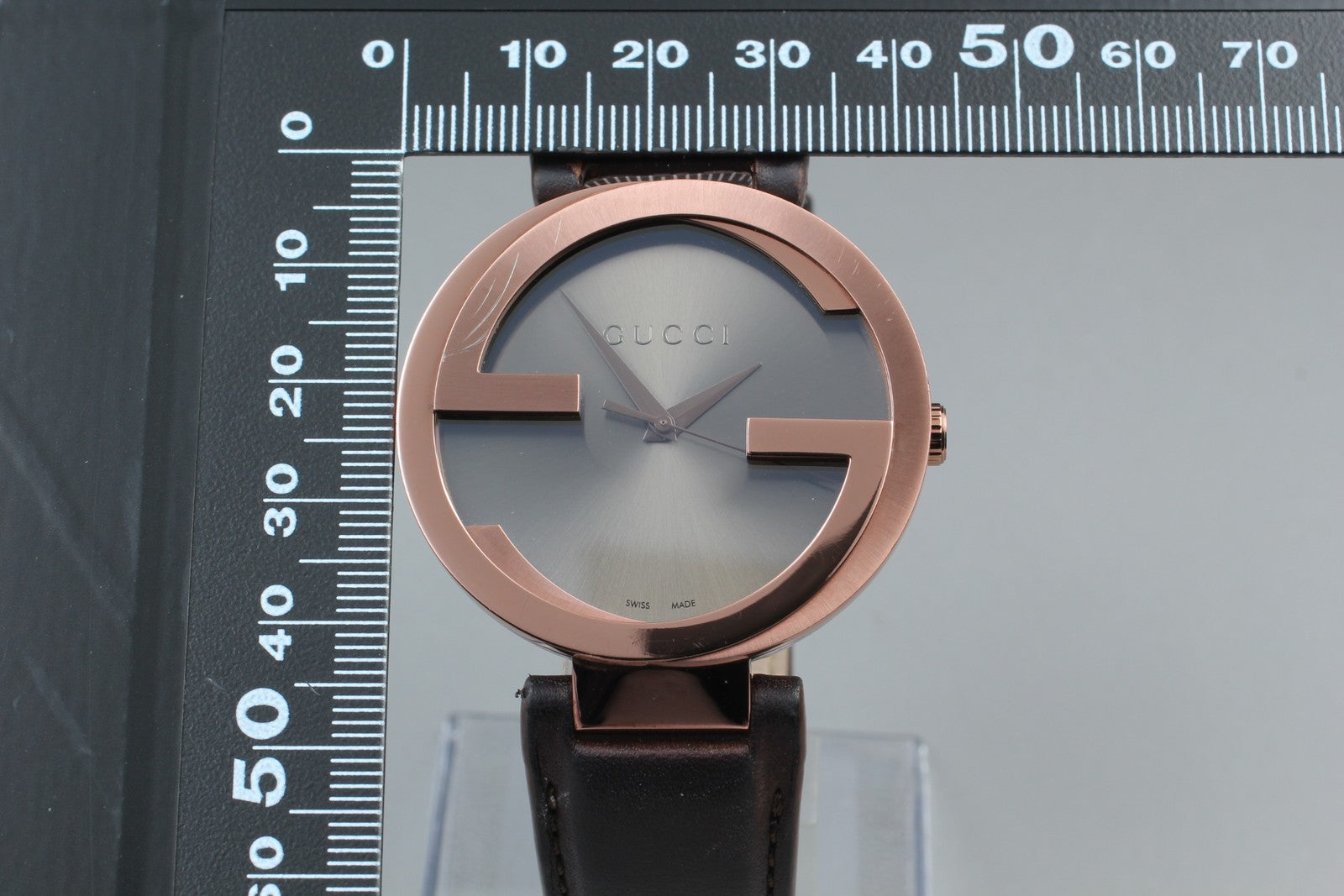 [Exc+5] GUCCI Interlocking 133.2 Black Bronze Men's Quartz Watch From JAPAN