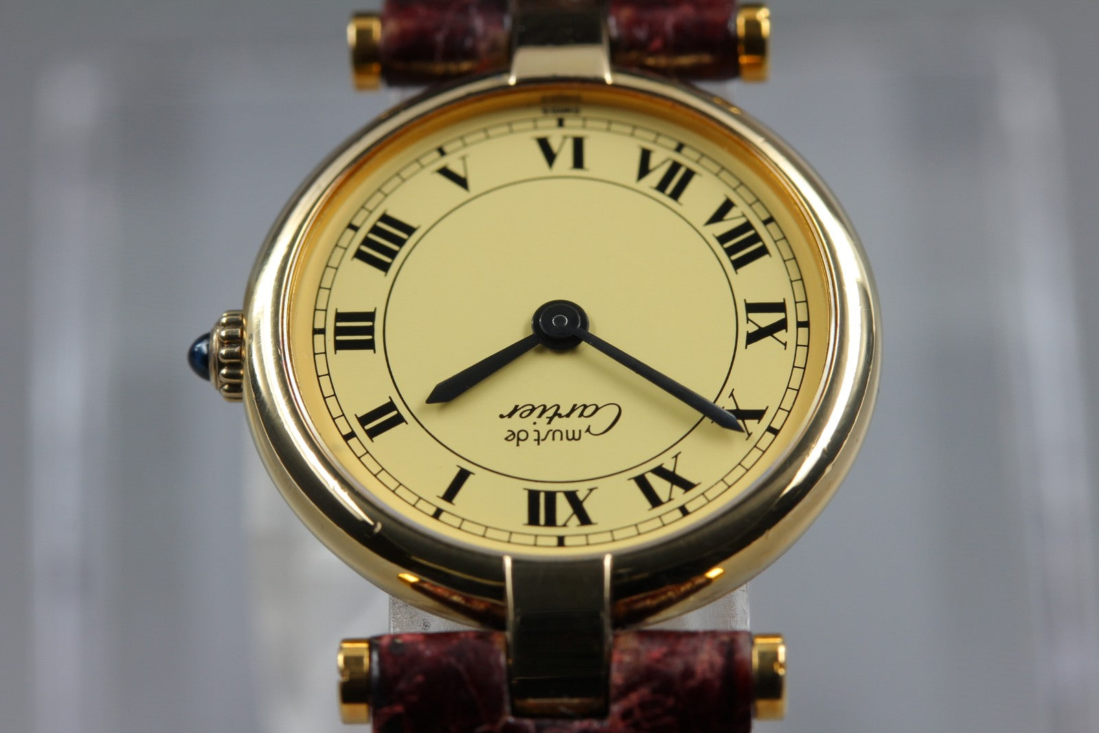 Vintage [Exc+4 Box] Cartier Must Vendome Vermeil Gold 23mm Women's Quartz Watch