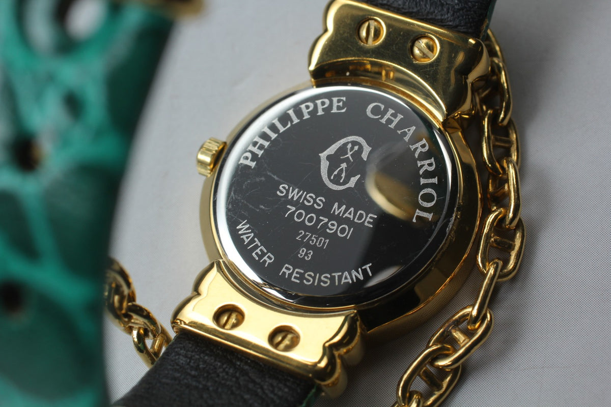PHILIPPE CHARRIOL St.Tropez Gold Green 12 Stones 24mm Quartz Women's Watch