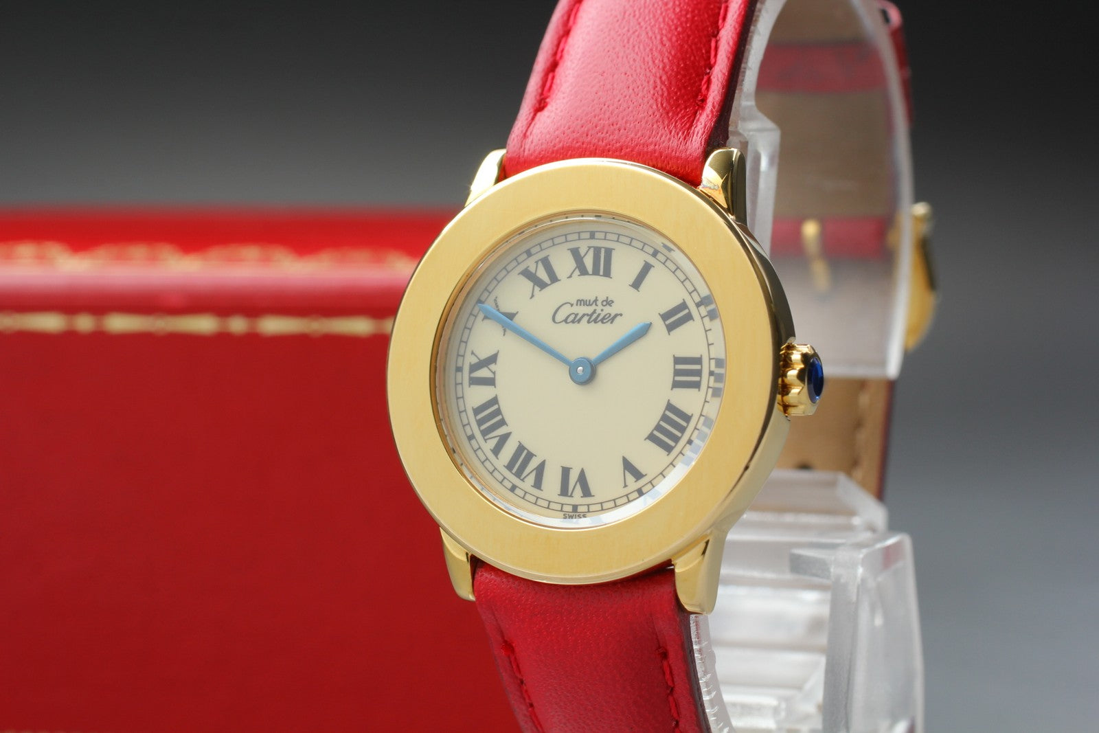 Vintage Cartier Must Ronde de Cartier 1801 Red 27mm Women's Quartz Watch [Box]