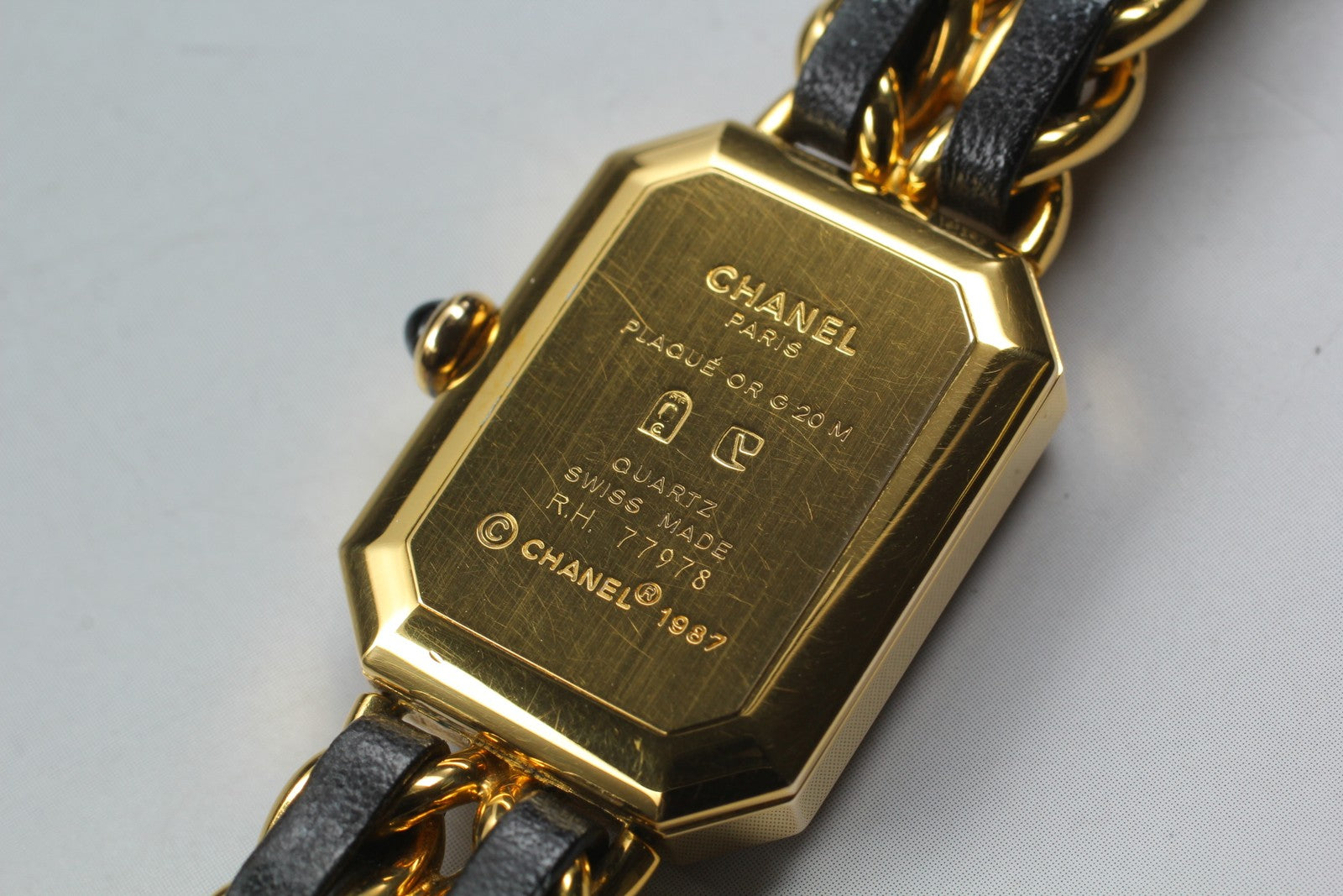 [Exc+5 Box] CHANEL Premiere L Size Black Dial 20mm Gold Quartz Women’s Watch