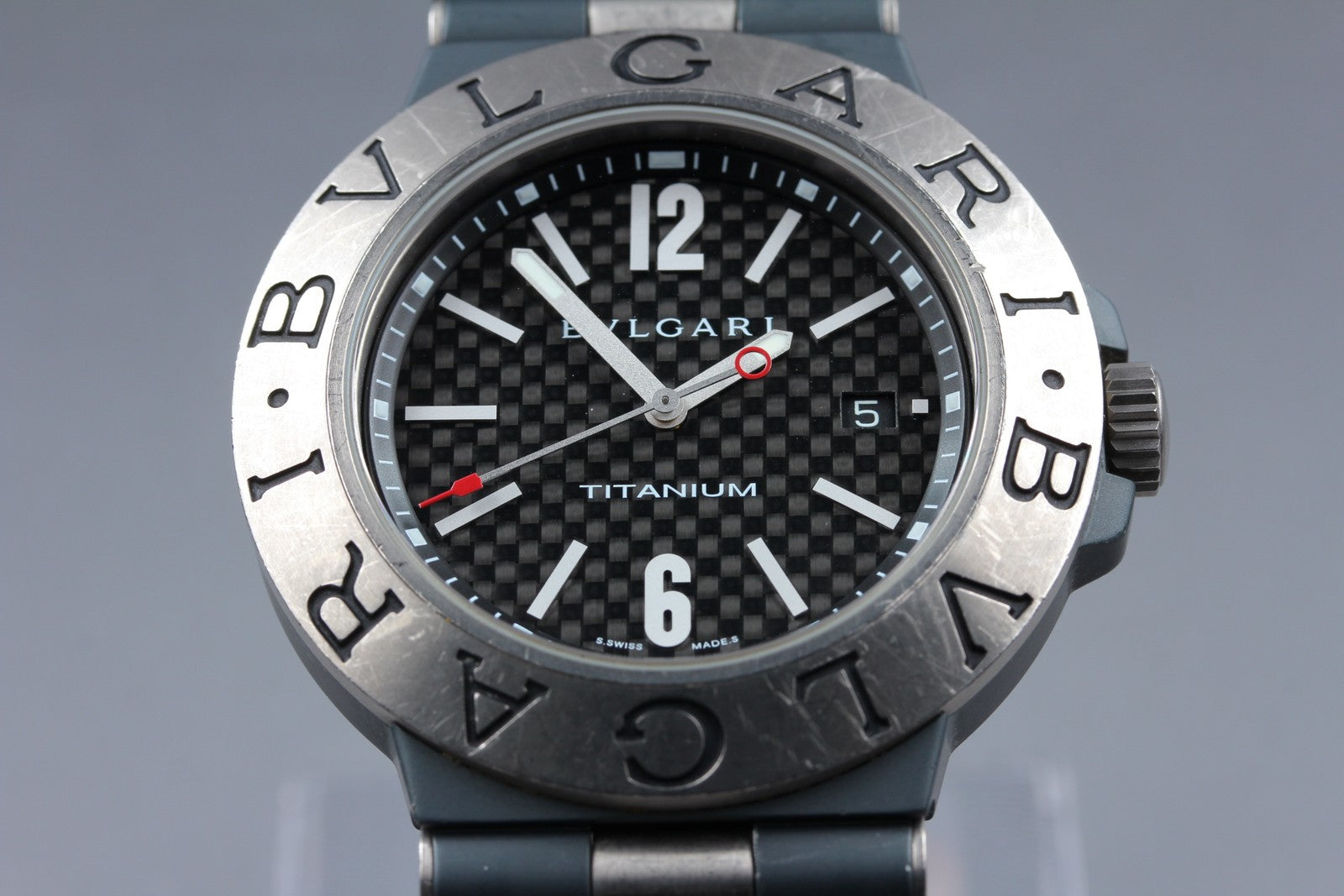 BVLGARI Diagono Titanium TI44TA Automatic Date Men's Watch 44mm JAPAN Exc+5*Box