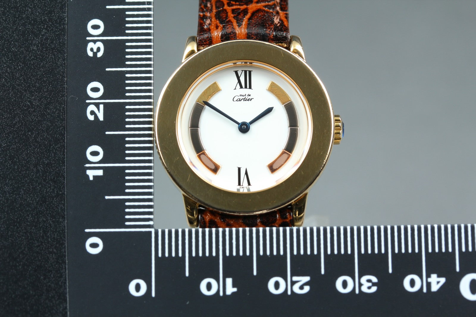 Vintage Cartier Must Ronde de Cartier 1801 Brown 27mm Women's Quartz Watch [Box]