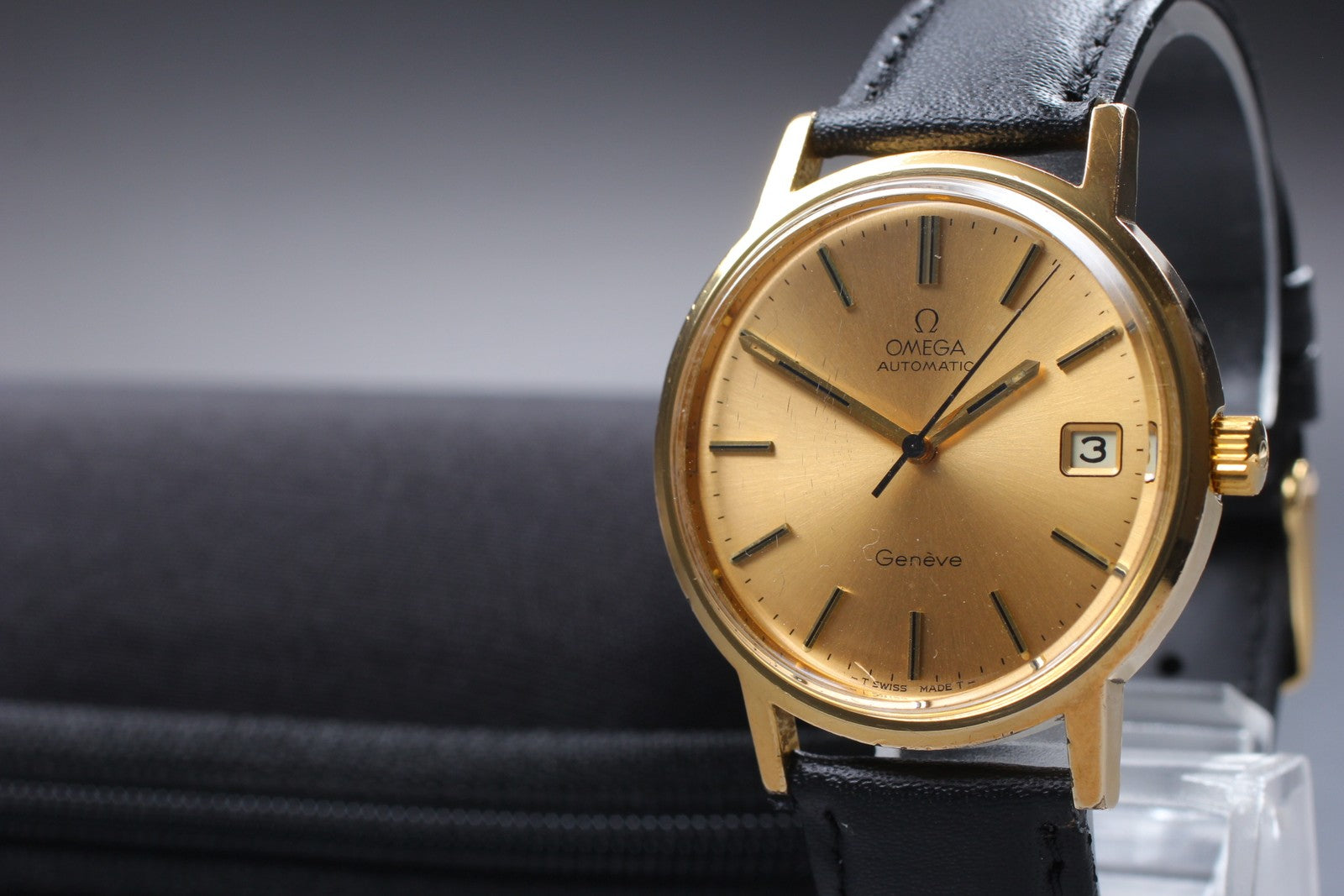 [Exc+5] Omega Geneve 166.0163 Cal.1012 35mm Automatic Date Gold Men's Watch