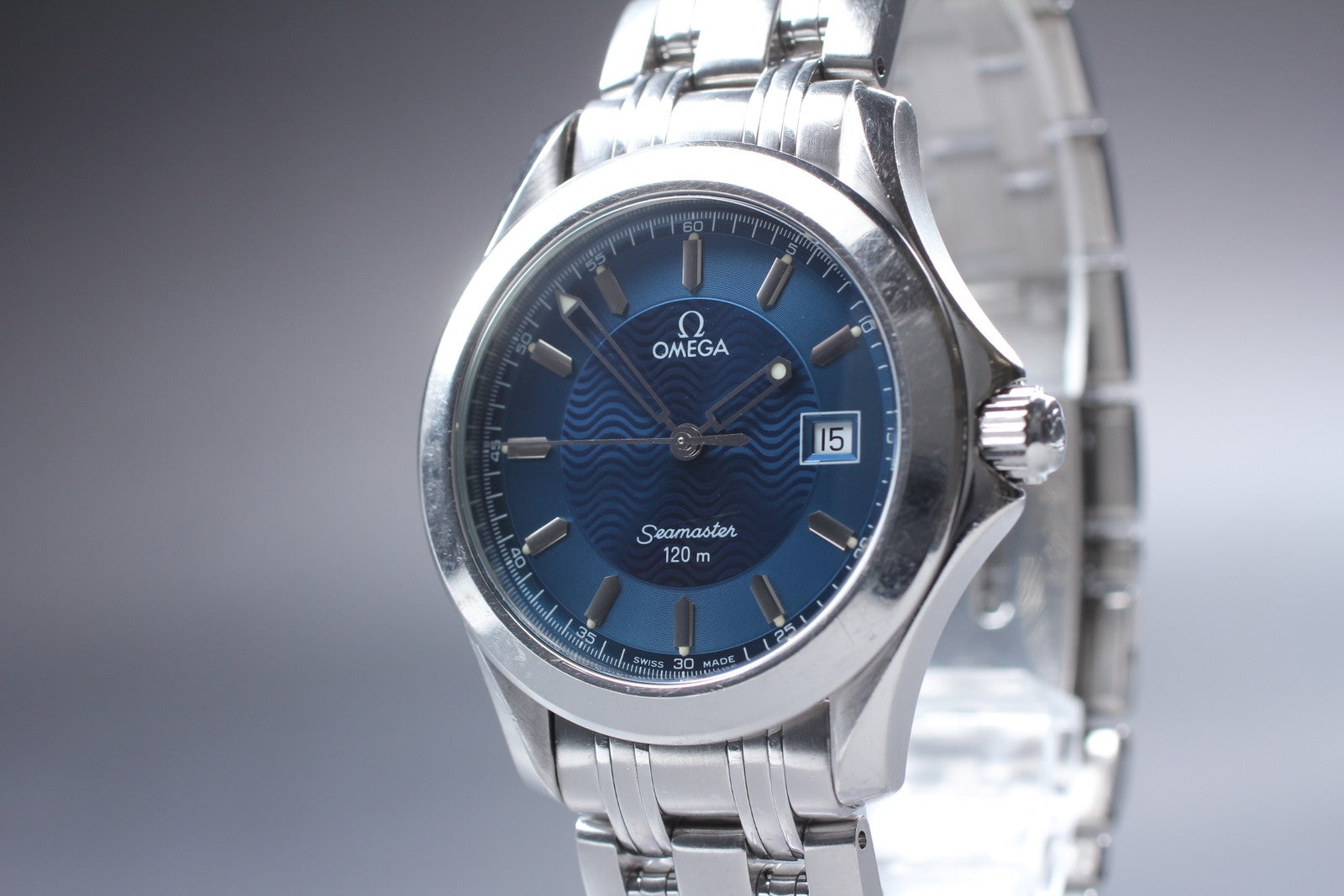 Overhauled[Exc+5] OMEGA Seamaster 120m 2511.81 Cal.1538 36mm Blue Qz Men's Watch