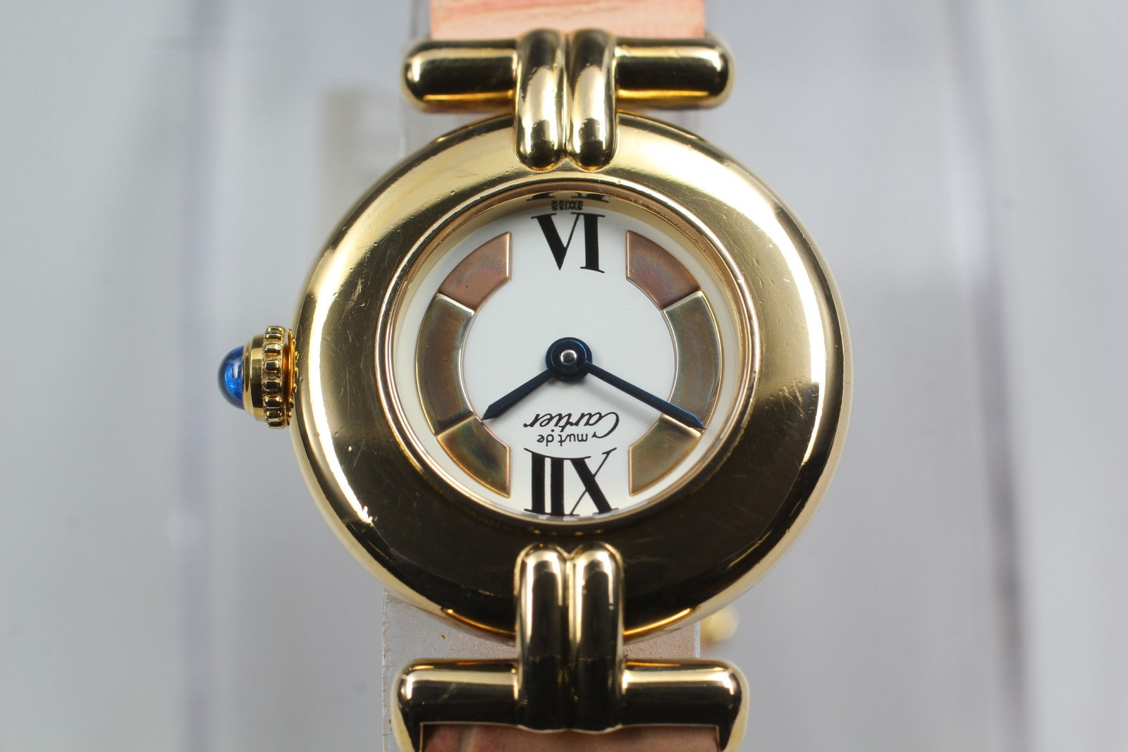 Vintage [Exc+5] Cartier Must Colisee Vermeil 590002 Pink Women's Quartz Watch