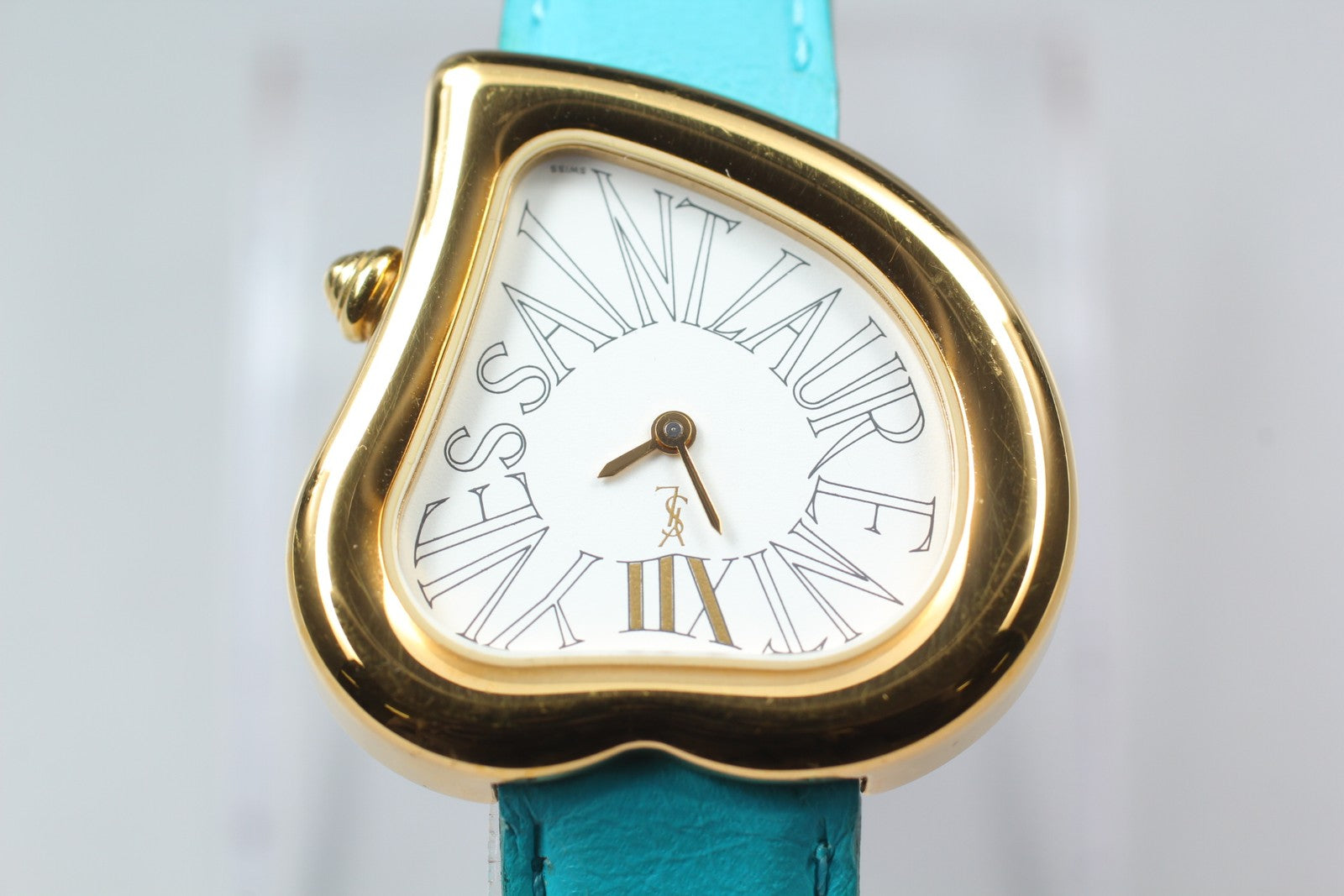 [Exc+5 Box] Yves Saint Laurent Heart Gold Turquoise 30mm Women's Watch Quartz