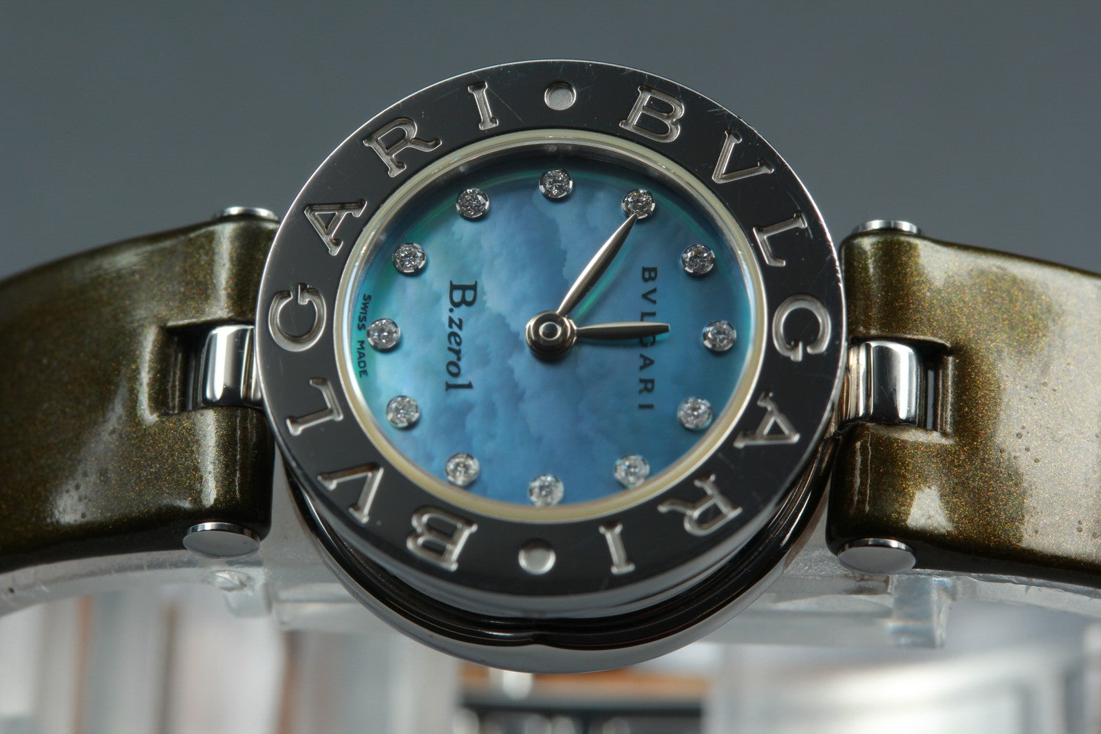 [Exc+5 Box] BVLGARI B.zero1 BZ22S 12P Diamond Blue 22mm Quartz Watch JAPAN