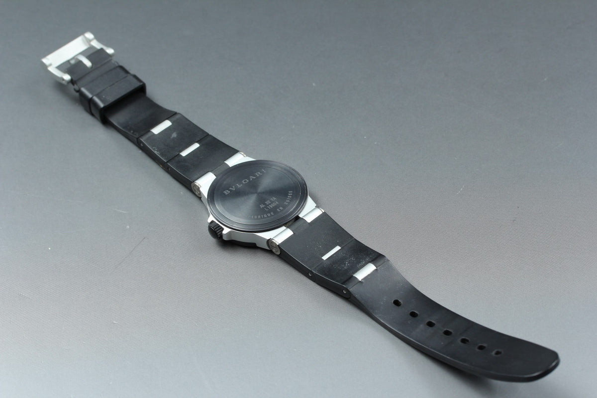 New Batt Vintage BVLGARI Aluminum Date AL32TA Quartz Unisex Watch 32mm JAPAN Box