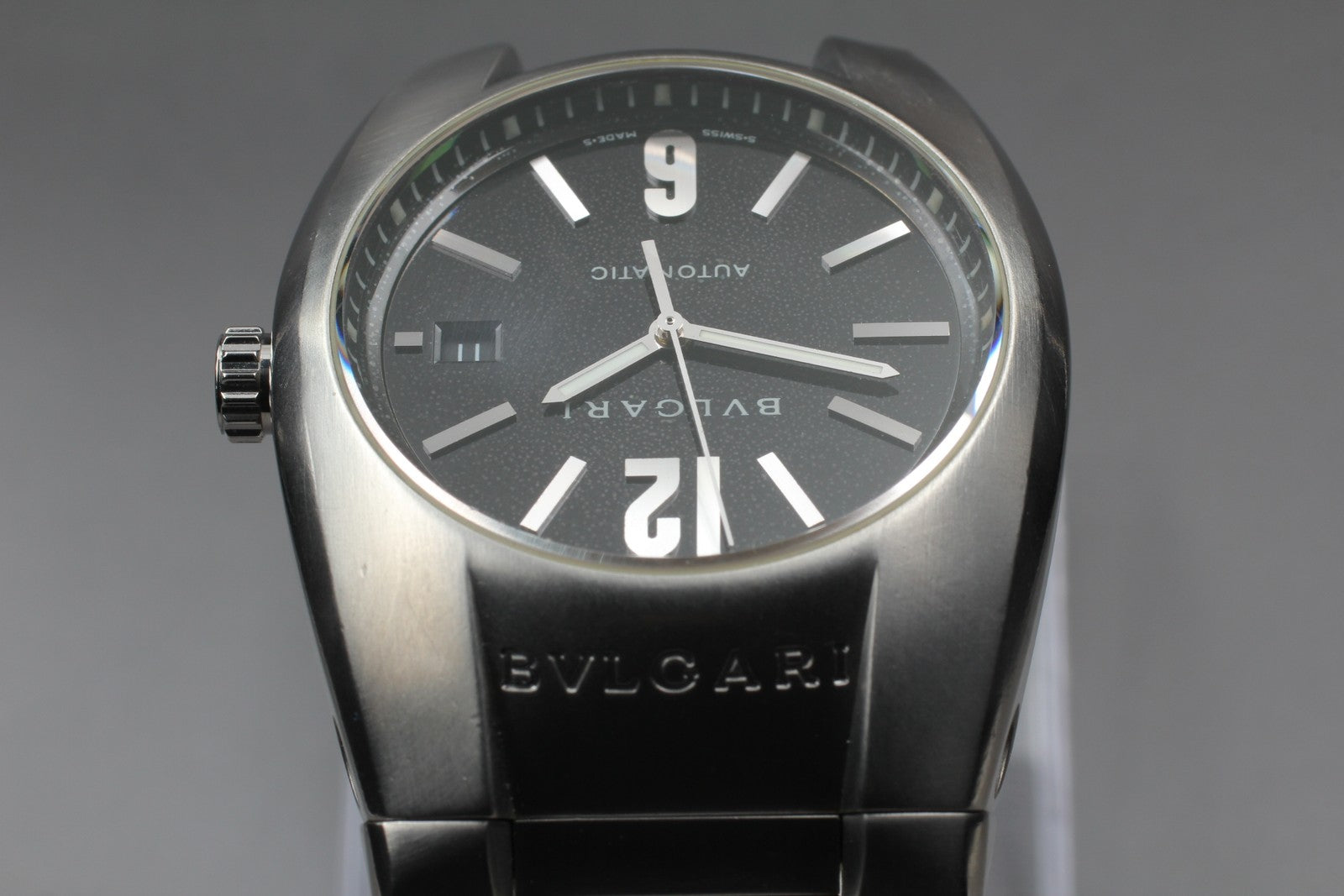 Exc+5*Box BVLGARI Ergon EG40S Black Dial Automatic Men's Watch 40mm From JAPAN