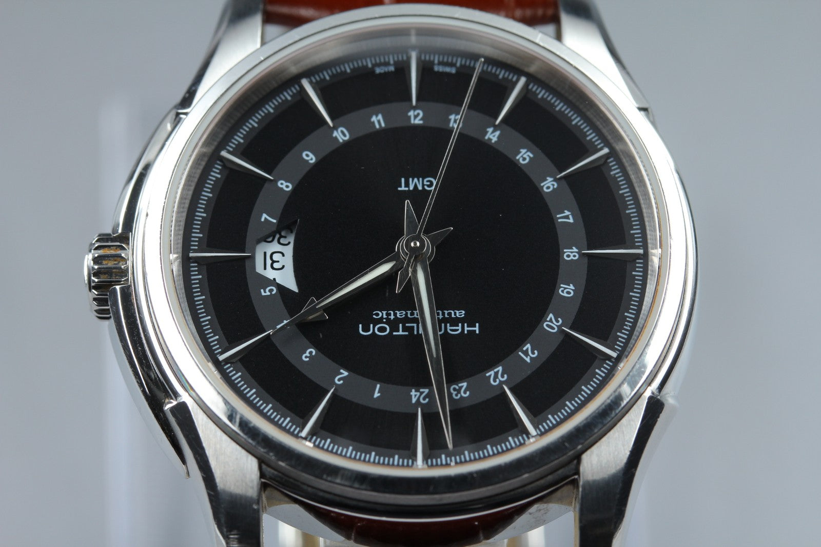 Hamilton Jazzmaster Traveler GMT Automatic Black Dial Men's Watch 42mm JAPAN