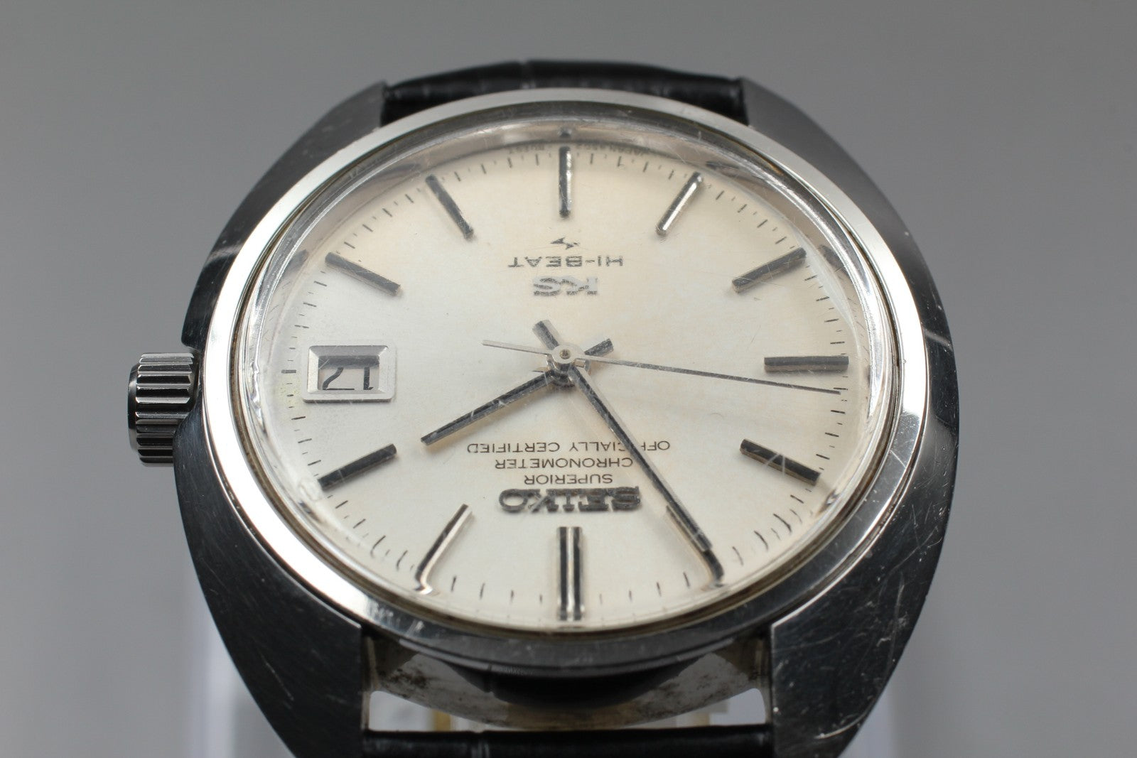 Vintage Exc+4 KING SEIKO HI-BEAT 4502-8010 Silver Hand-winding Men's Watch JAPAN