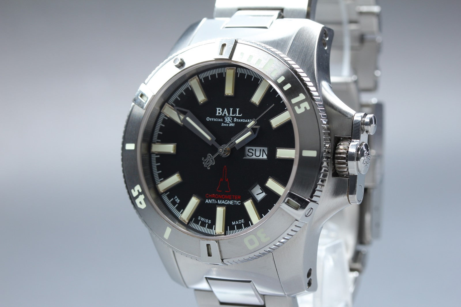 Exc+5*Box BALL Engineer Hydrocarbon DM2036A Black Automatic Men's Watch 44mm JP