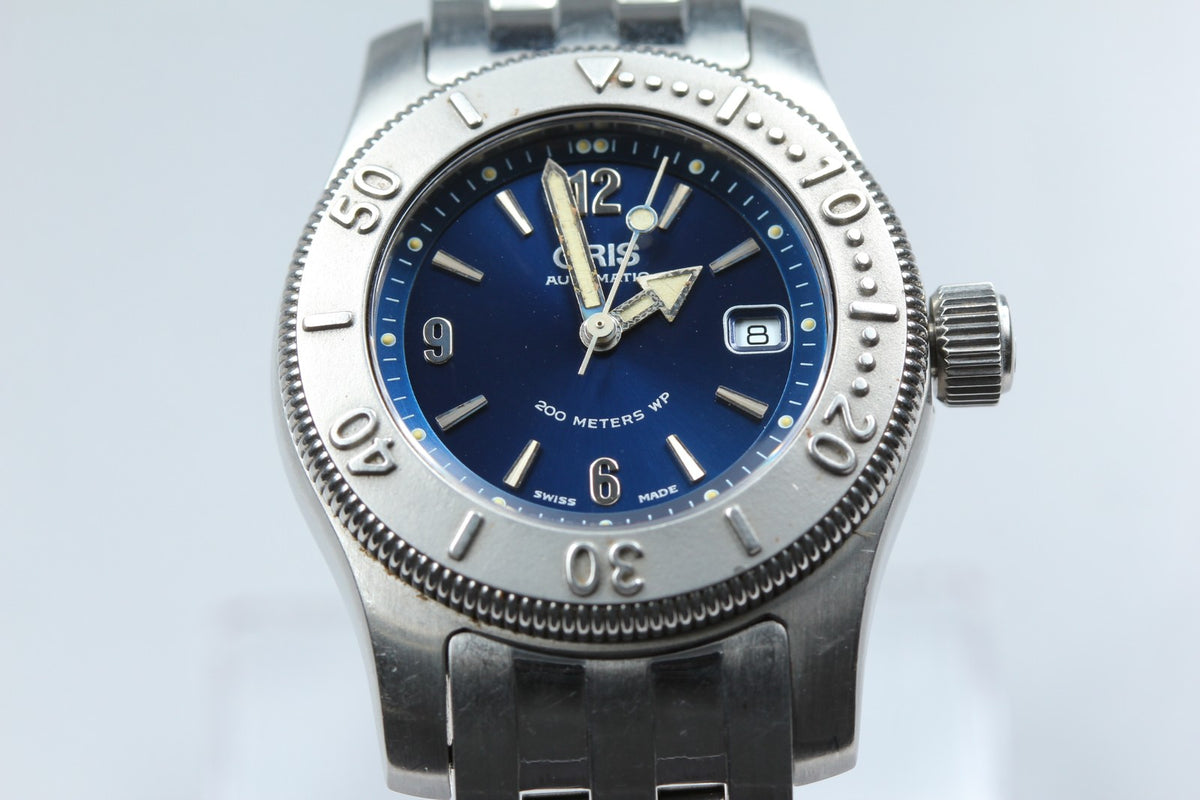 ORIS Big Crown Diver 7508 Automatic Blue Dial Unisex Date Watch 32mm JAPAN Box